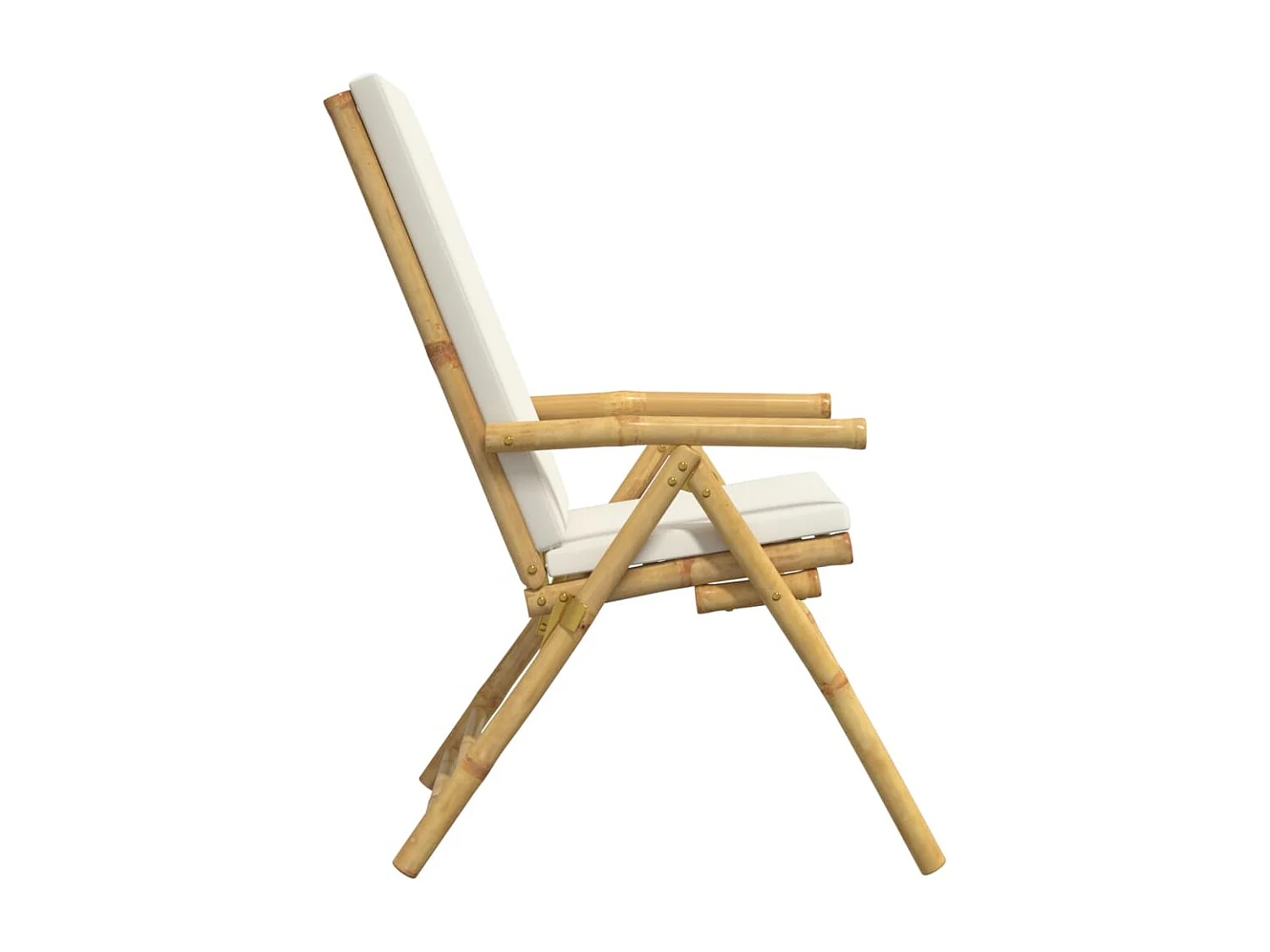 Lot de 4 Chaises de bistro pliantes et coussins blanc crème FR59300