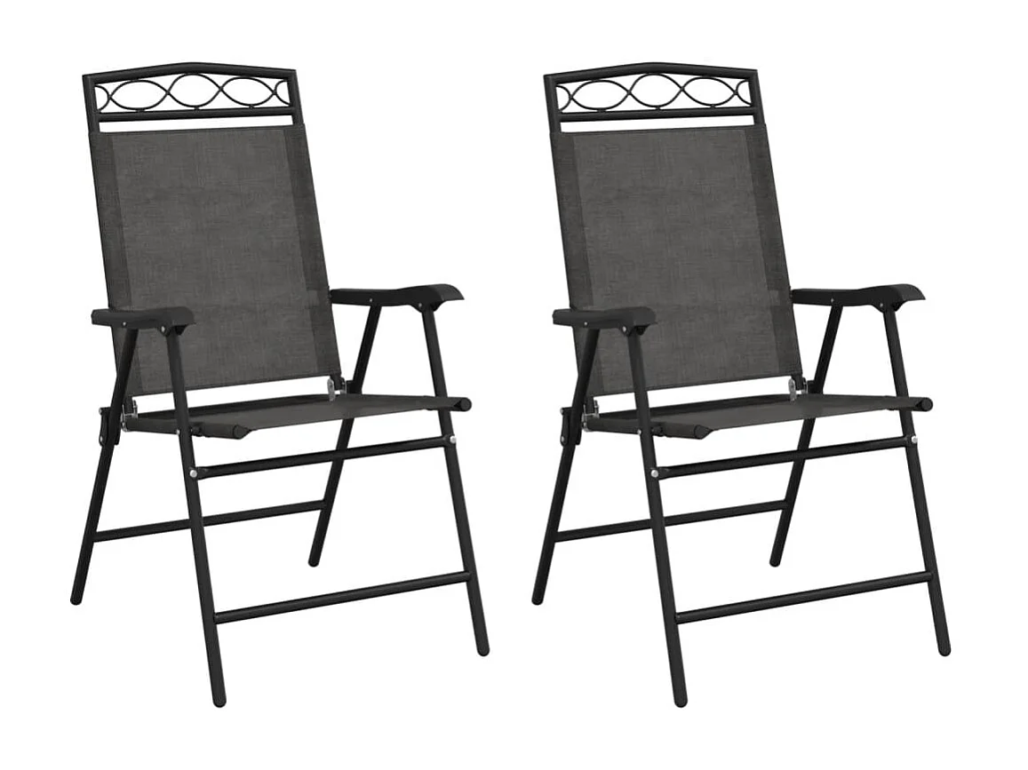 Lot de 2 Chaises de jardin pliables en acier et textilène FR79228
