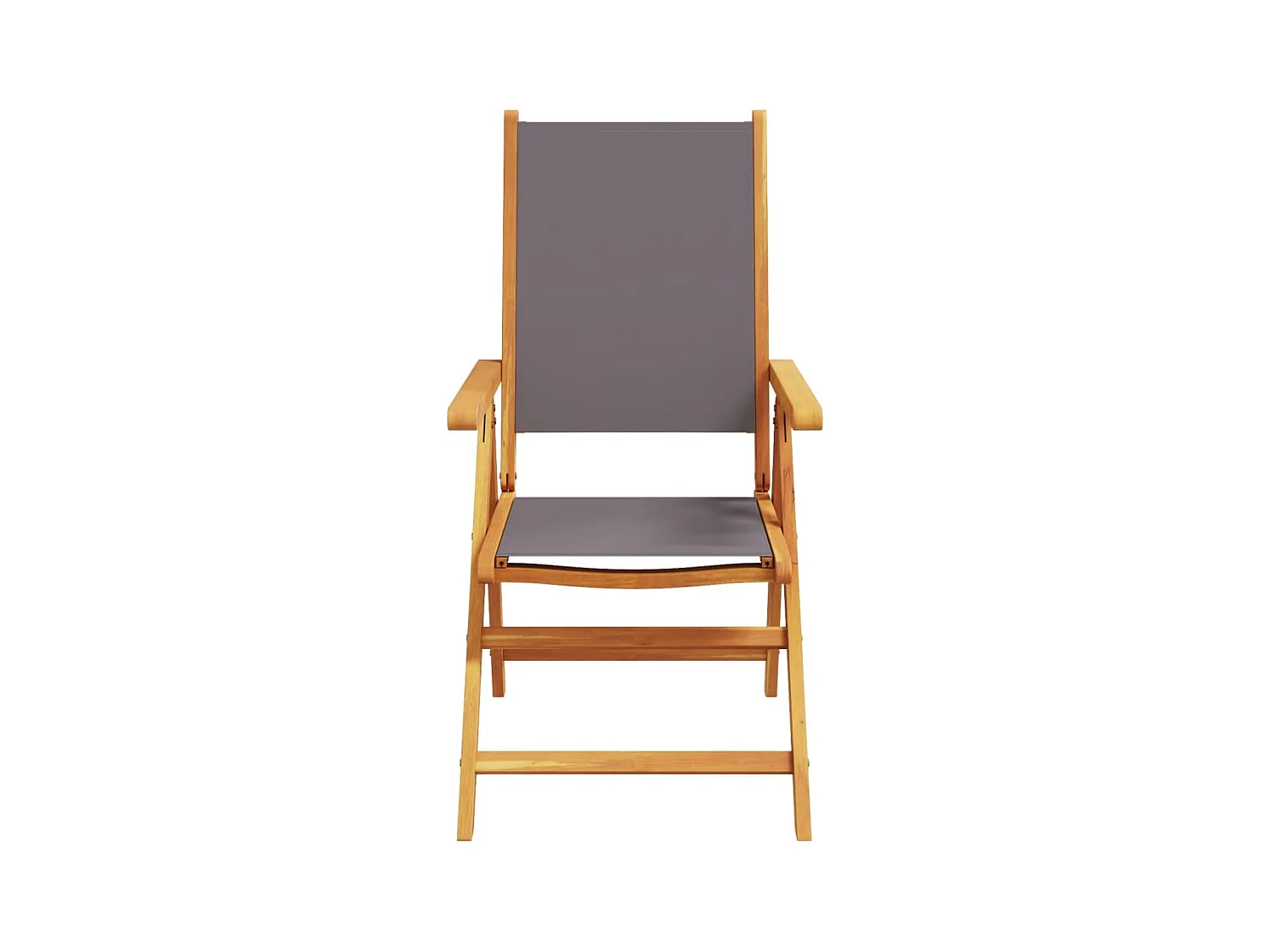 Lot de 2 Chaises de jardin anthracite bois acacia massif tissu FR94229