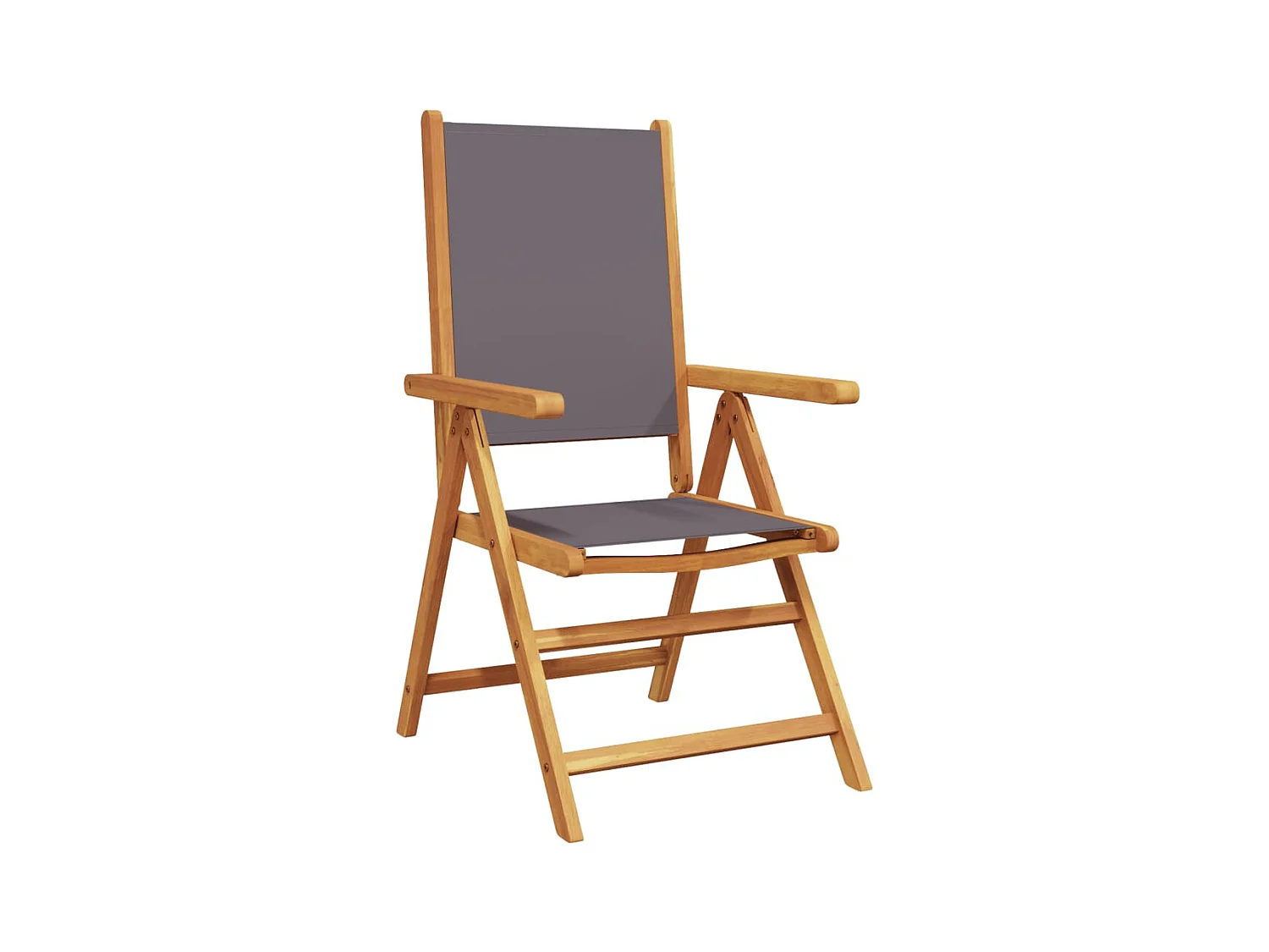 Lot de 2 Chaises de jardin anthracite bois acacia massif tissu FR94229