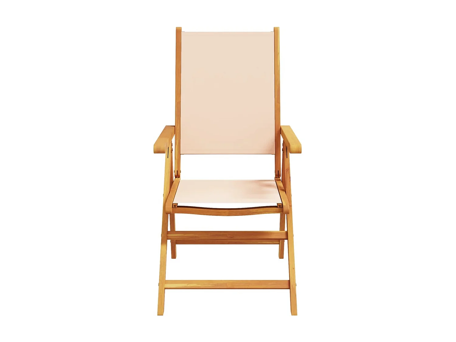 Lot de 2 Chaises de jardin beige bois d'acacia massif et tissu FR62282