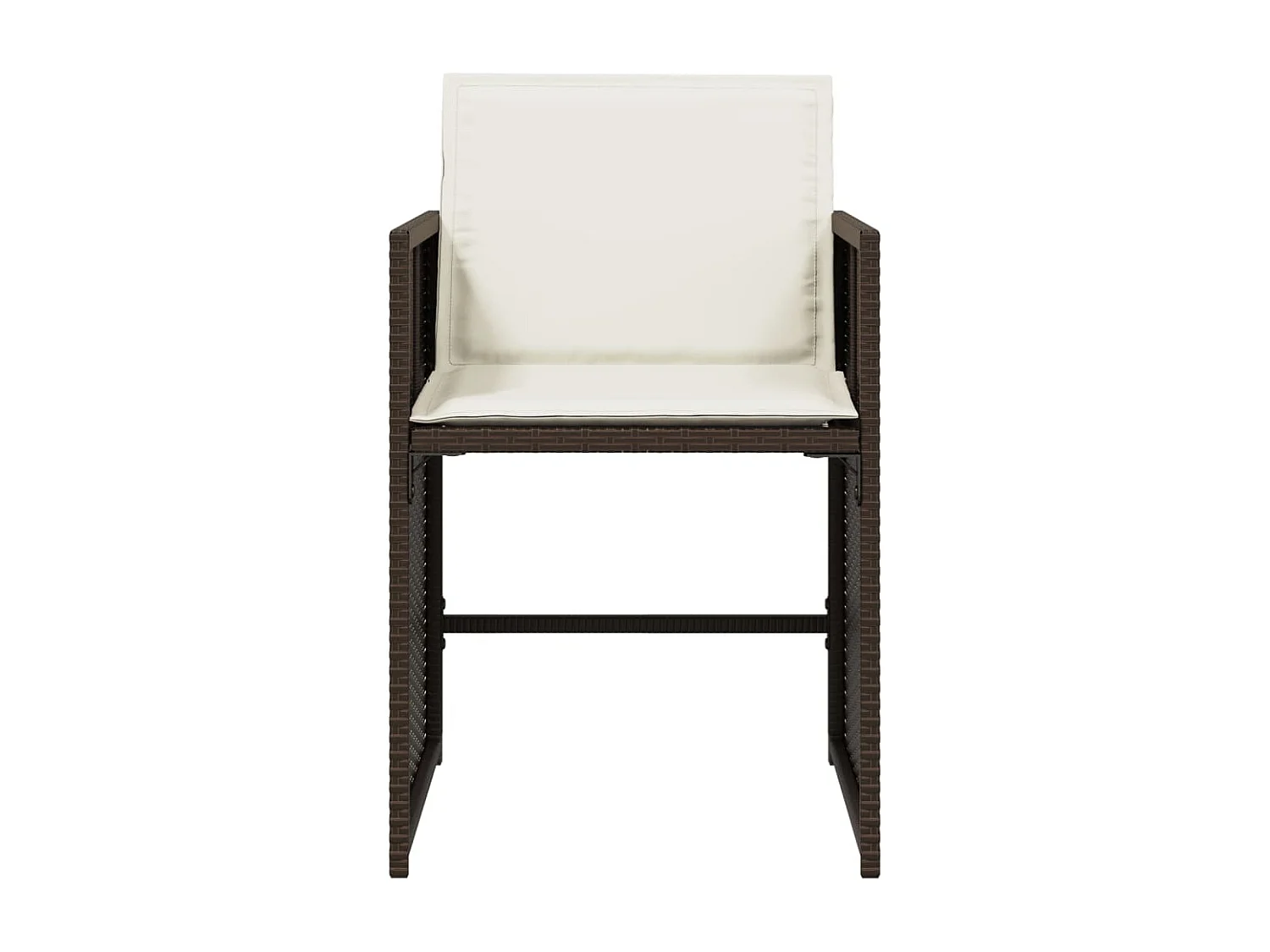 Lot de 4 Chaises de jardin avec coussins marron résine tressée FR67346