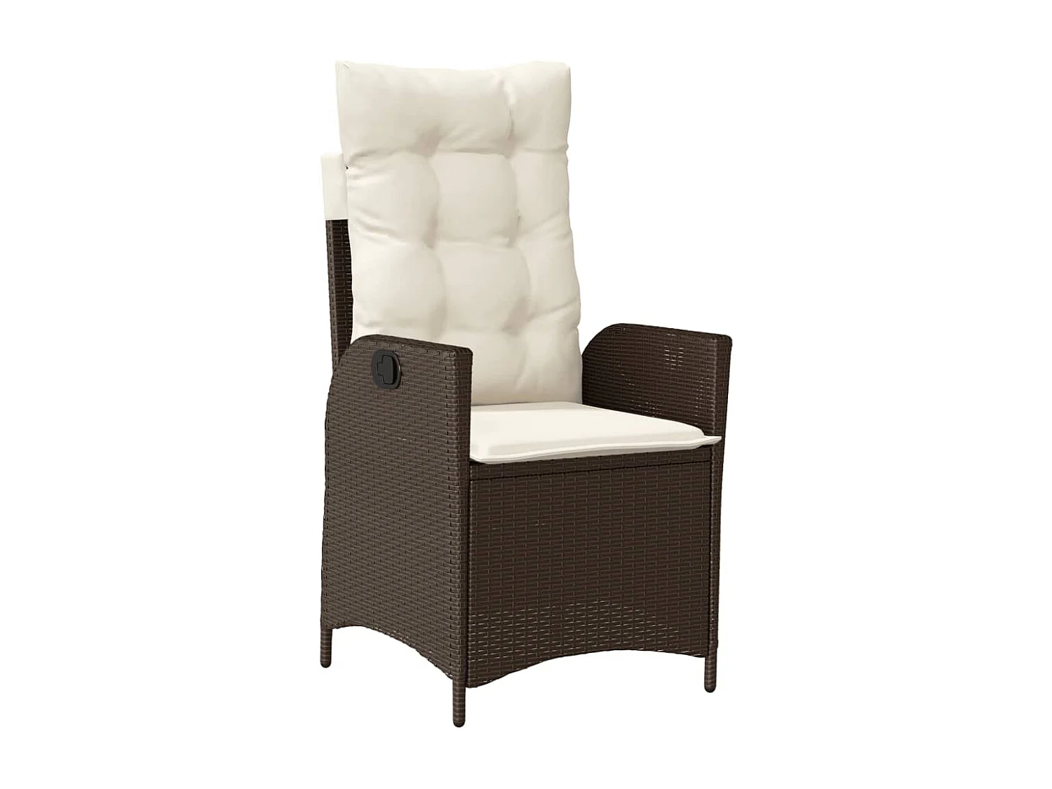 Chaise inclinable de jardin avec coussins marron résine tressée FR70855