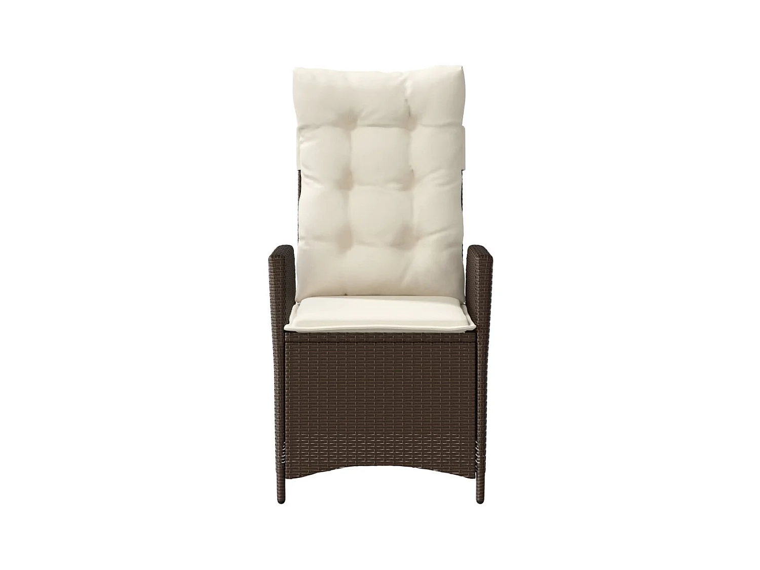 Chaise inclinable de jardin avec coussins marron résine tressée FR70855