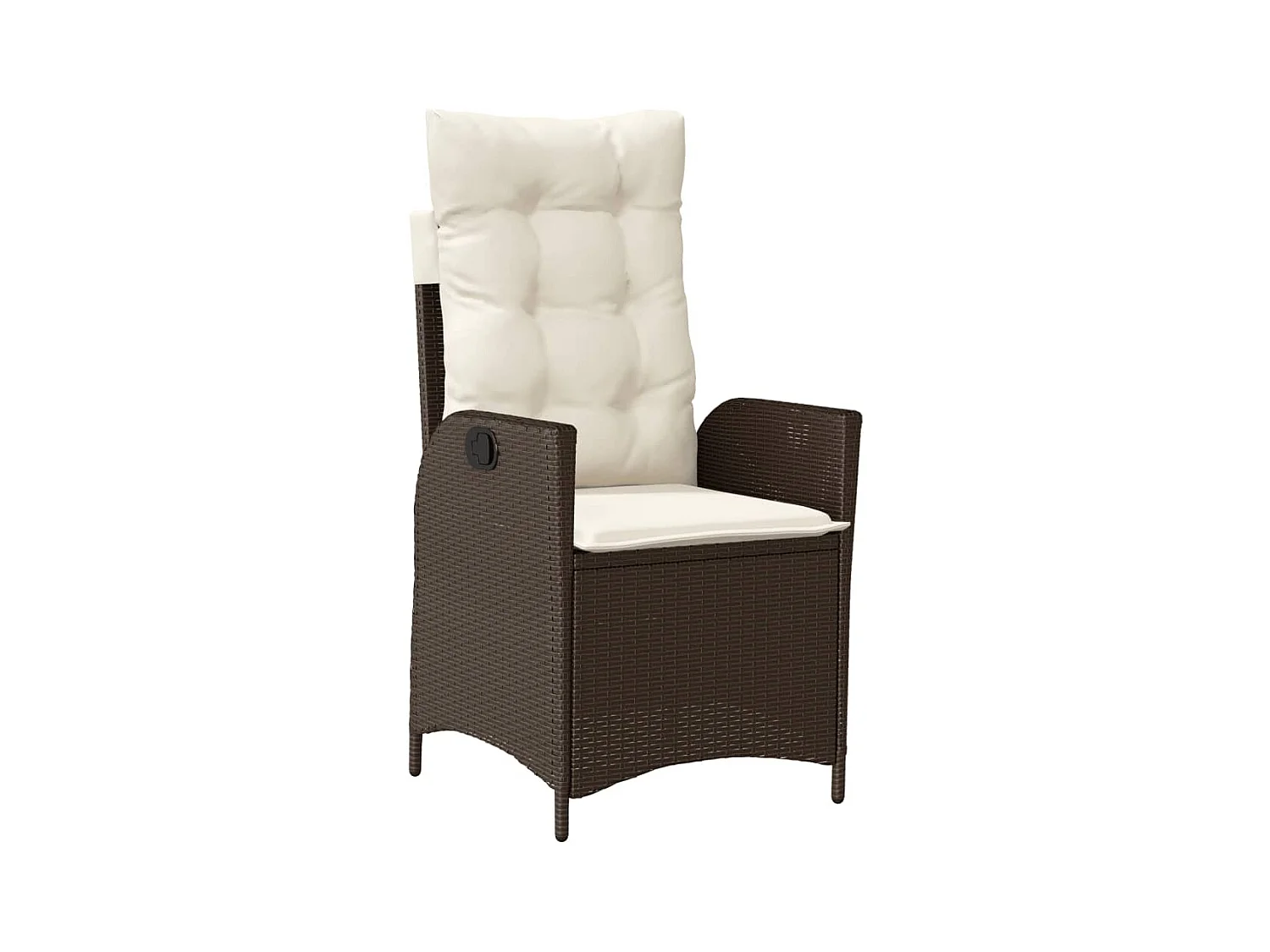 Chaise inclinable de jardin avec coussins marron résine tressée FR70855