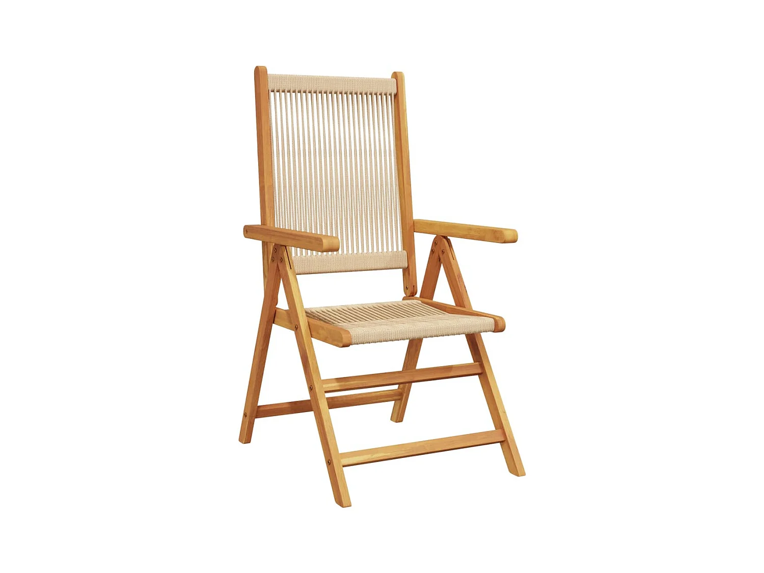 Lot de 4 Chaises inclinables de jardin beige bois massif acacia FR67399