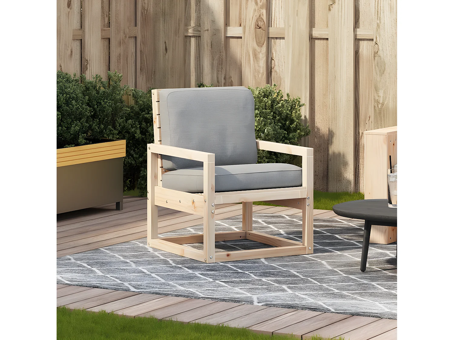 Chaise de jardin 57,5x63x76 cm bois de pin massif FR48436