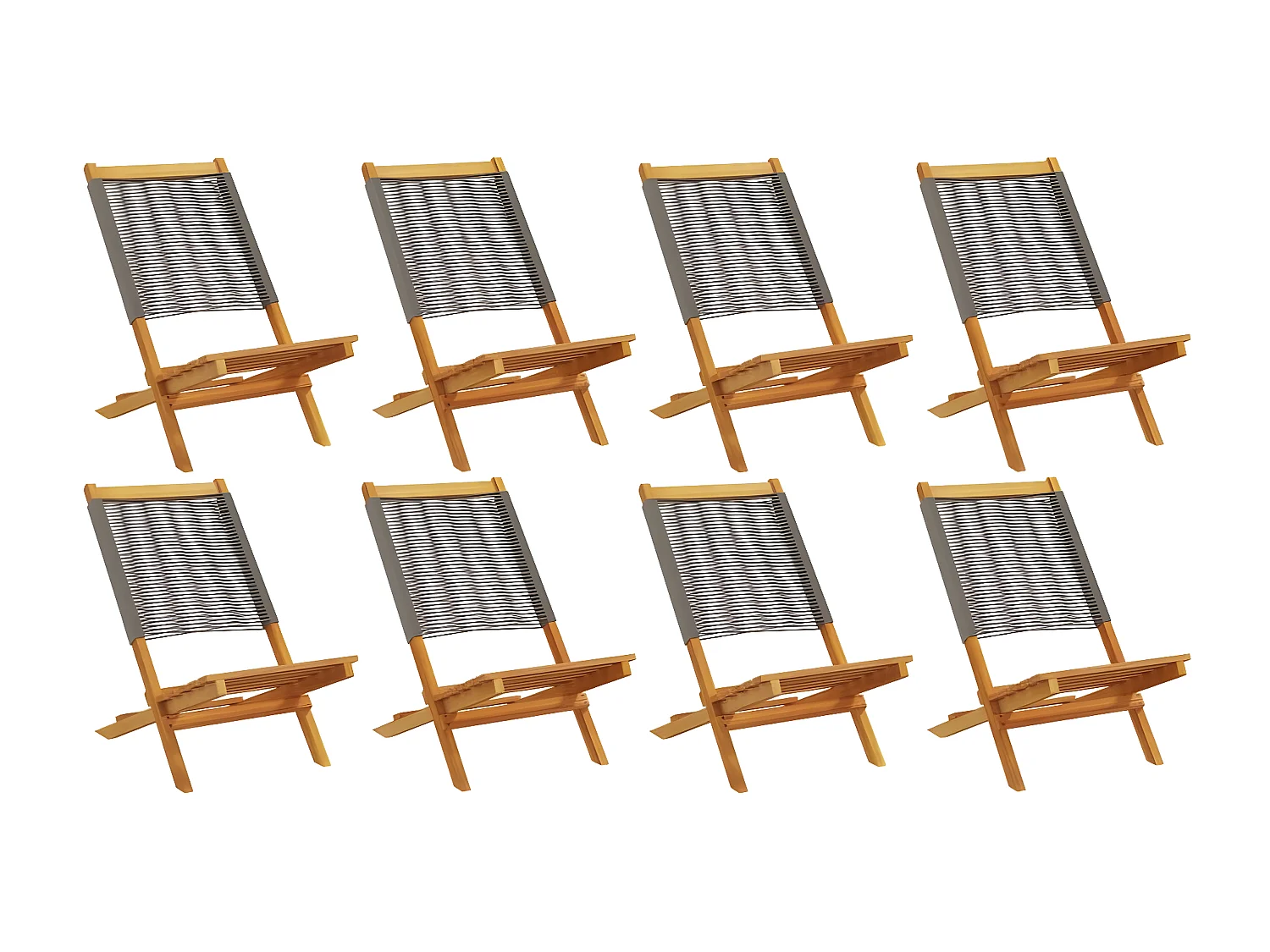 Cadeiras de jardim dobráveis 8 pcs madeira acácia maciça cinza PT390248