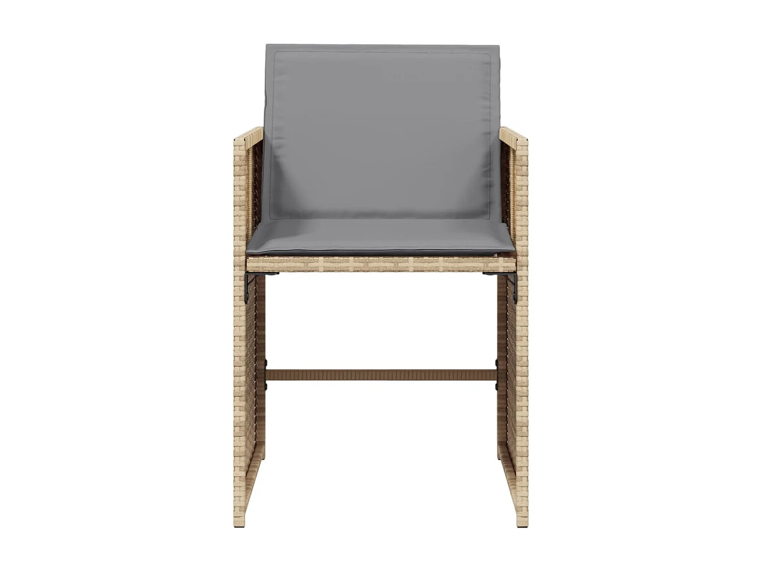 Lot de 4 Chaises de jardin avec coussins mélange beige FR40935