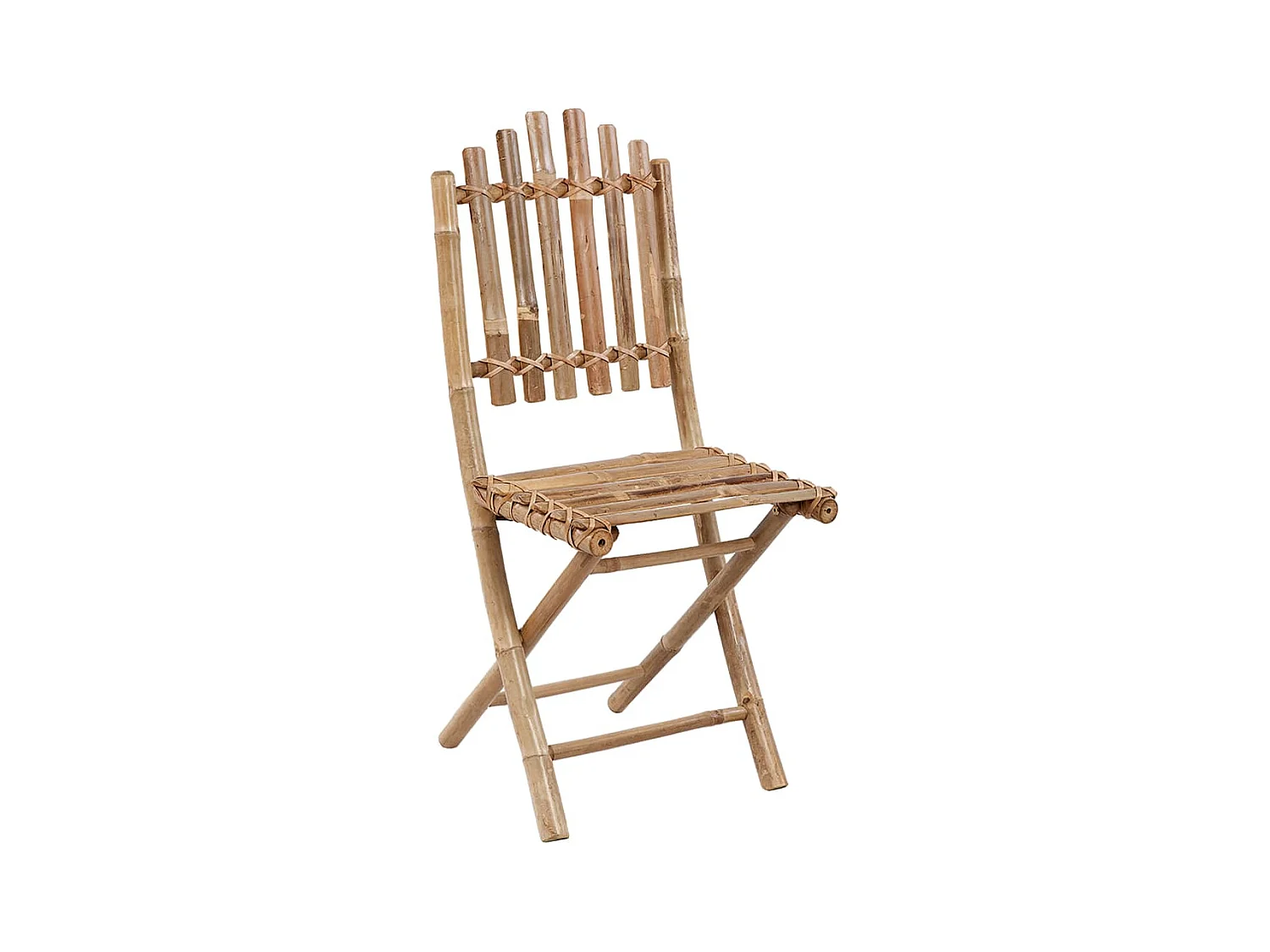 Lot de 2 Chaises pliables de jardin avec coussins Bambou FR48950
