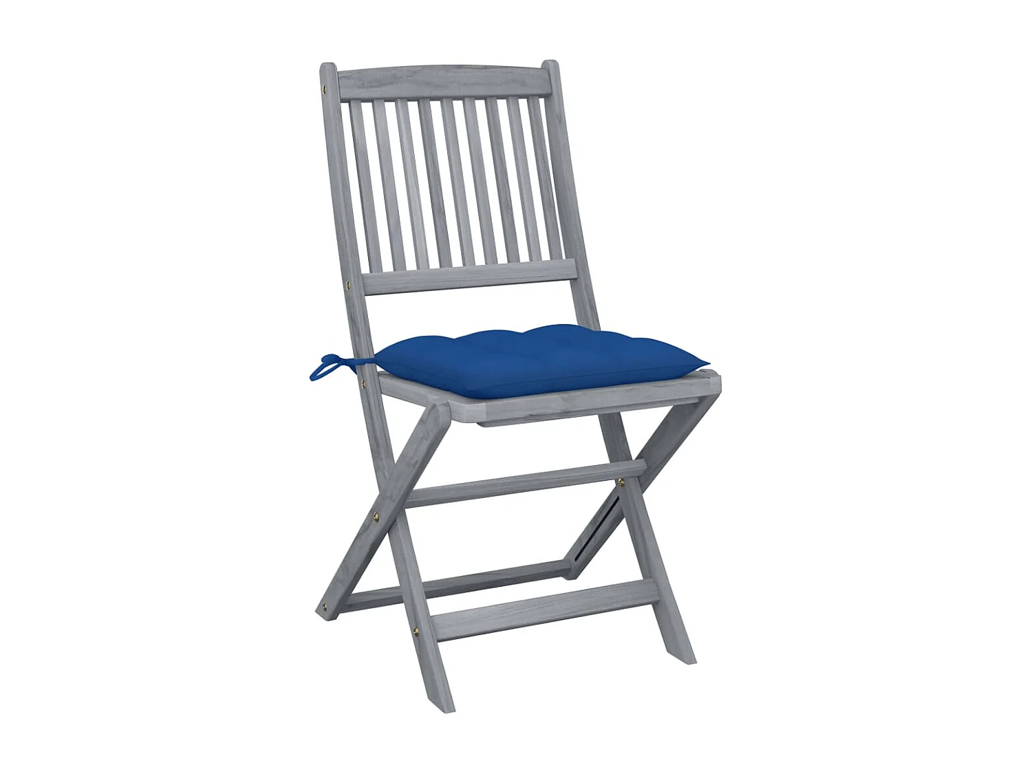 Lot de 2 Chaises pliables de jardin avec coussins Bois d'acacia FR24081