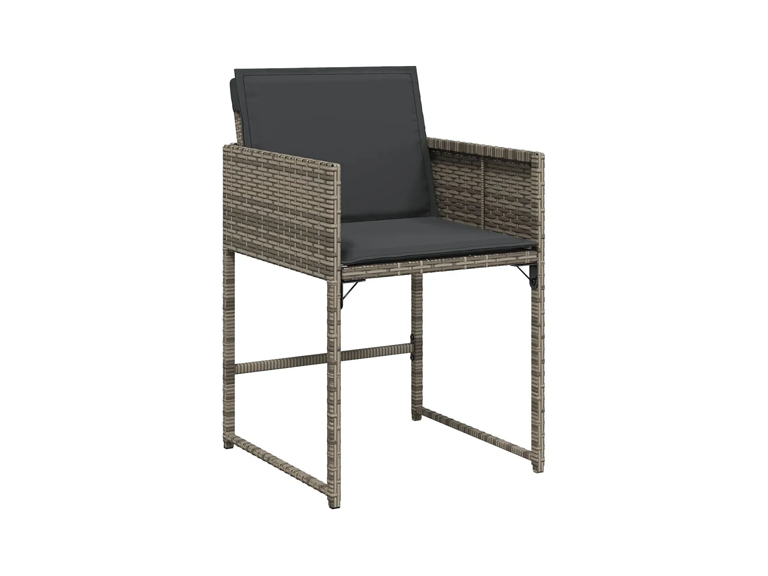 Lot de 4 Chaises de jardin avec coussins gris résine tressée FR44428