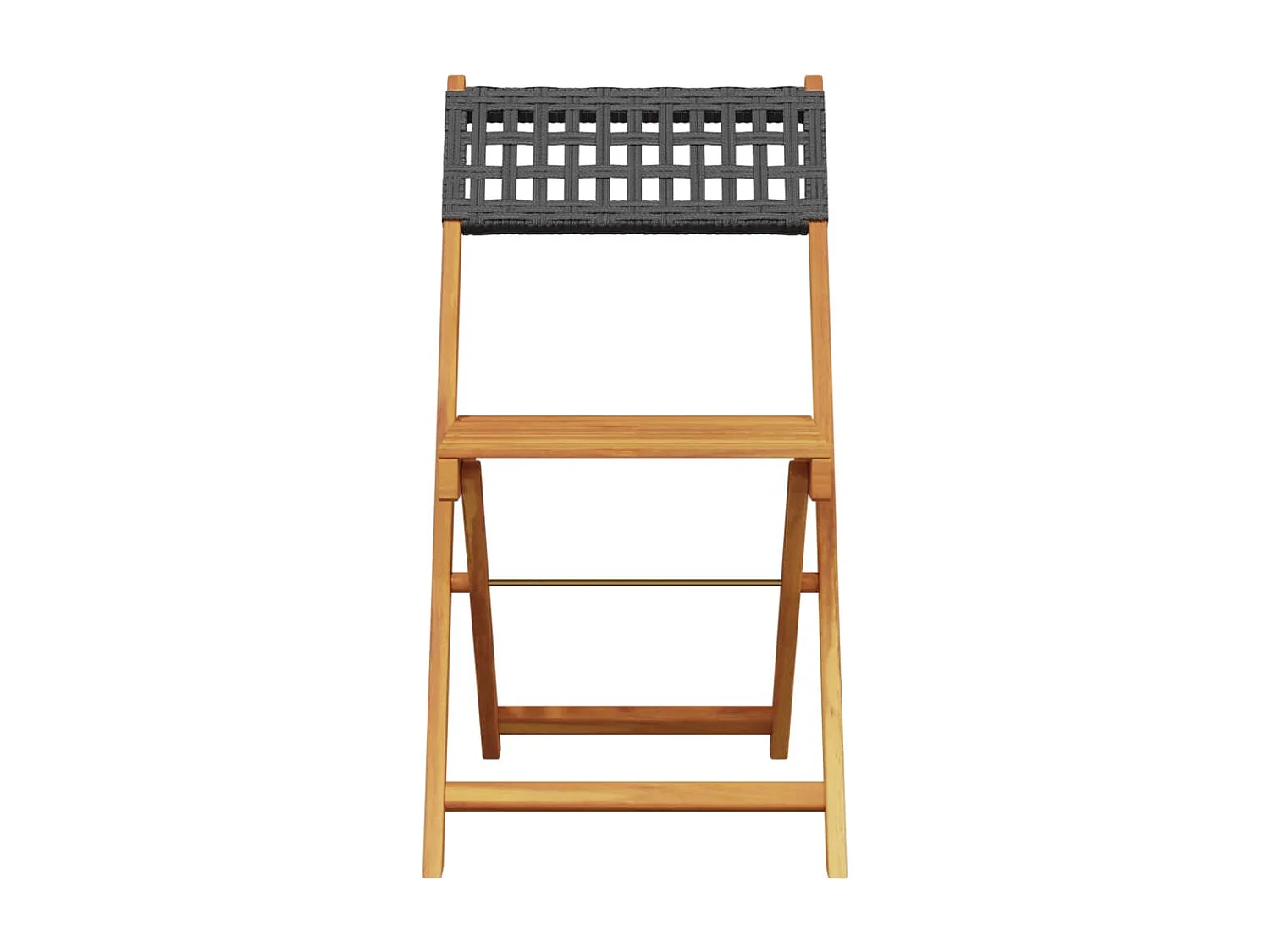 Juego de 2 Sillas de bistró madera maciza de acacia ratán PE negro ES273072