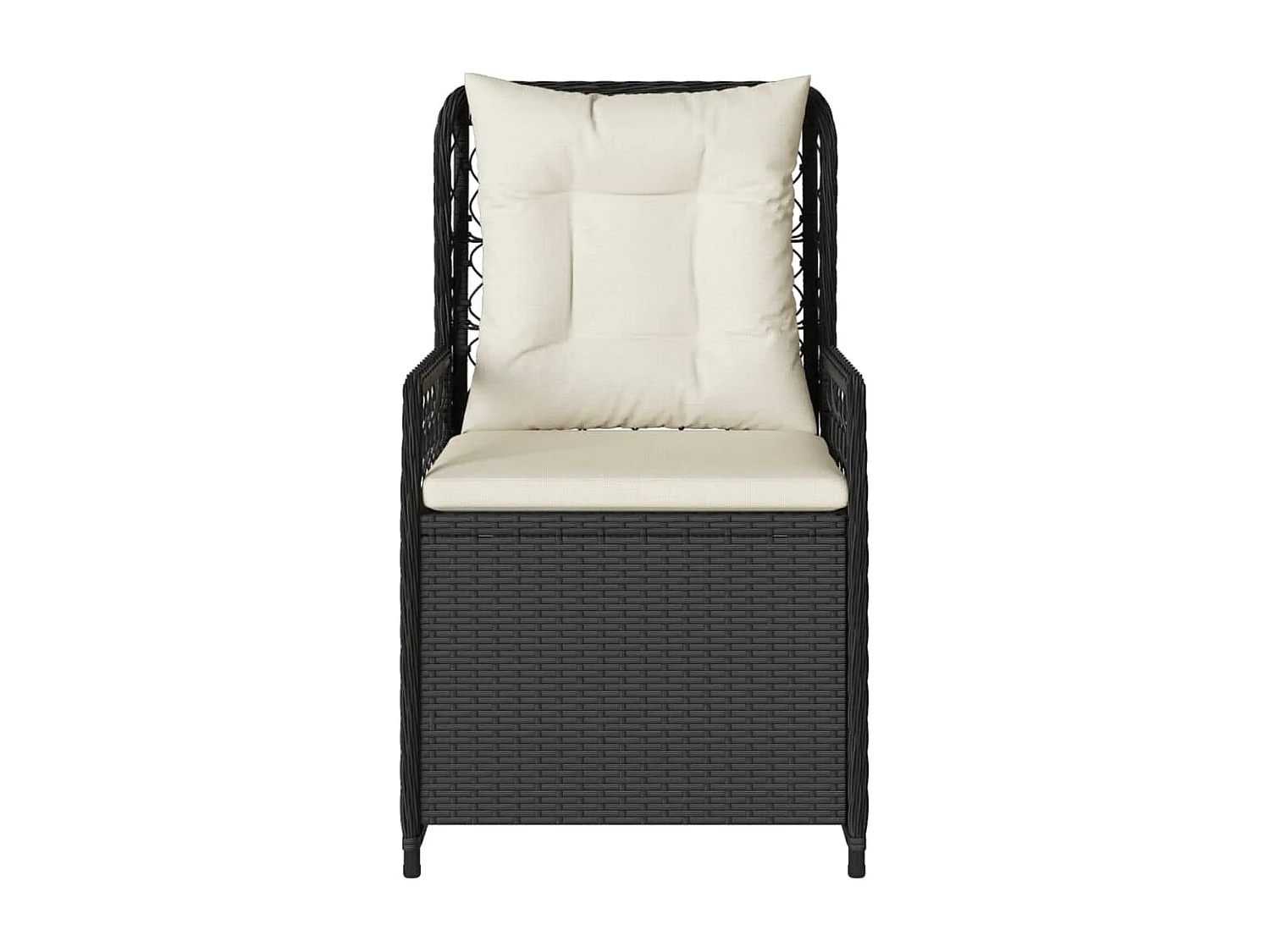 Tuinstoelen 2 st verstelbaar poly rattan zwart BE513160