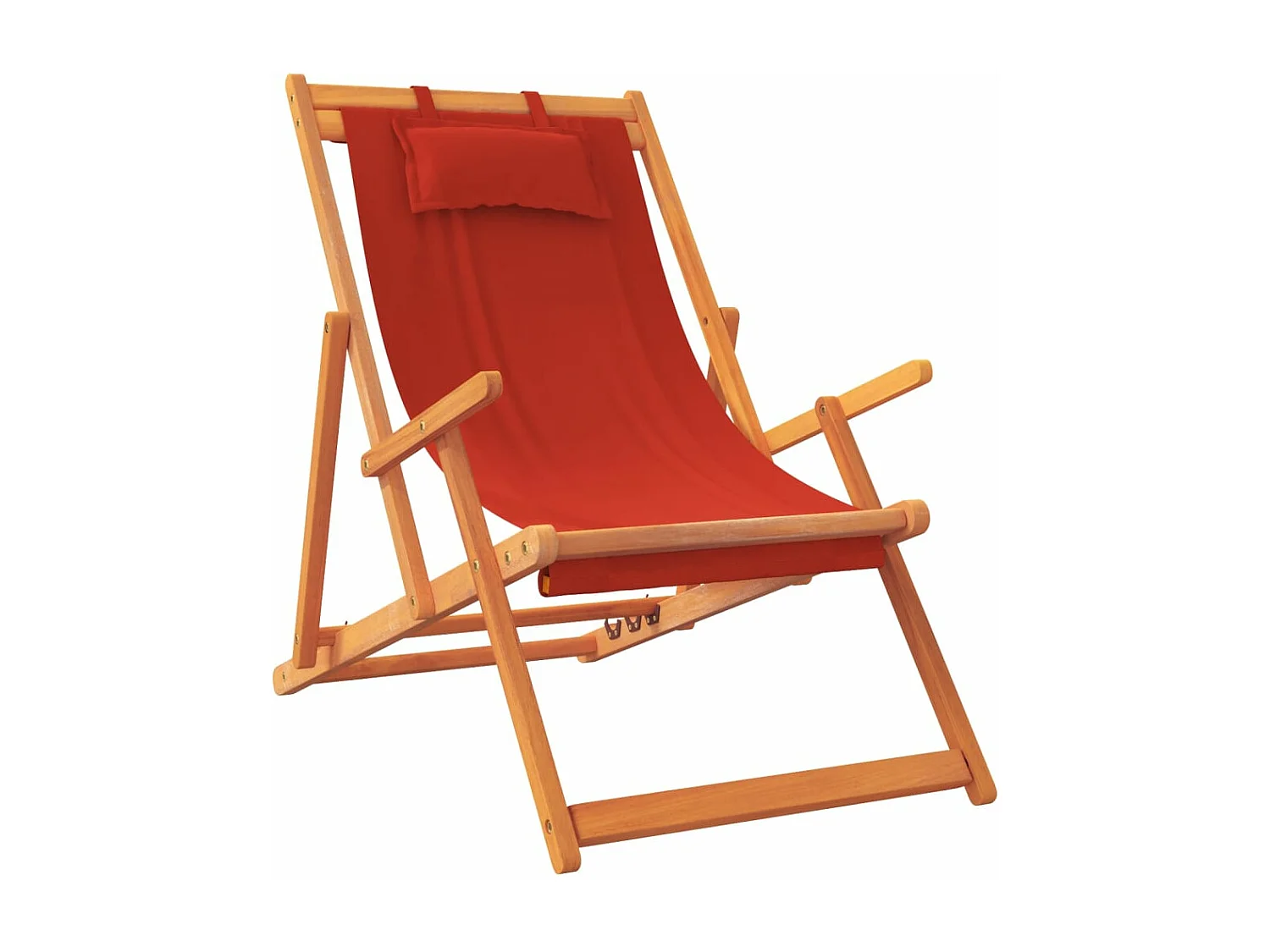 Lot de 2 Chaises de plage pliables rouge tissu FR41807