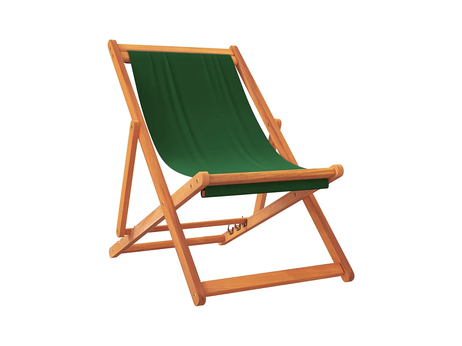 Lot de 2 Chaises de plage pliables vert tissu FR68220