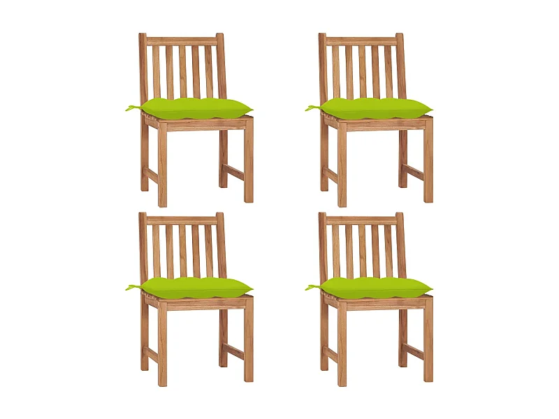 Cadeiras de jardim c/ almofadões 4 pcs madeira de teca maciça PT721741