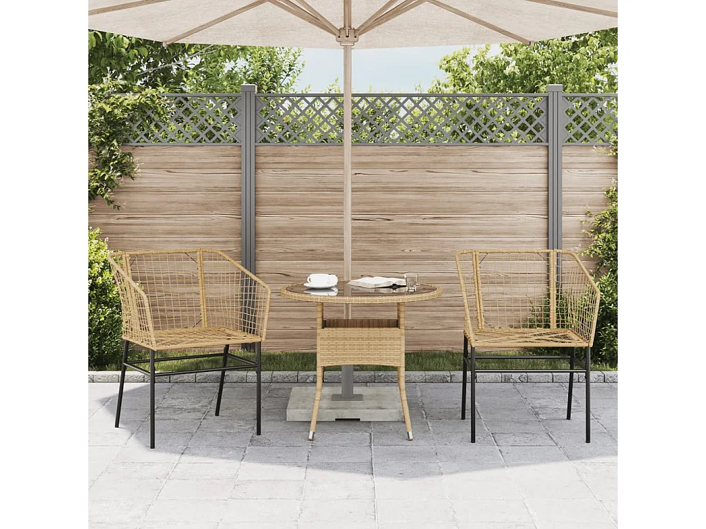 Lot de 2 Chaises de jardin marron résine tressée FR96208