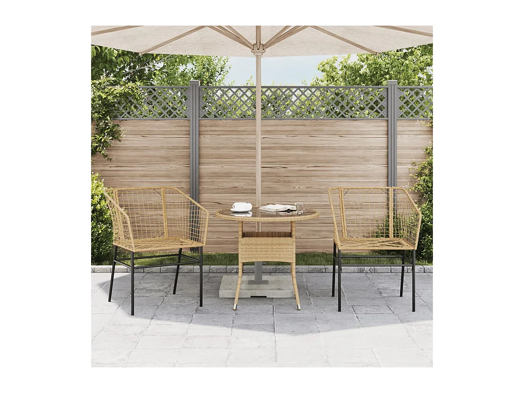 Tuinstoel bruin poly rattan 2 st BE472533