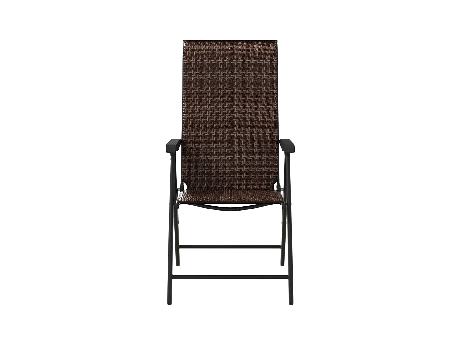 Lot de 4 Chaises pliables de jardin marron résine tressée FR86590