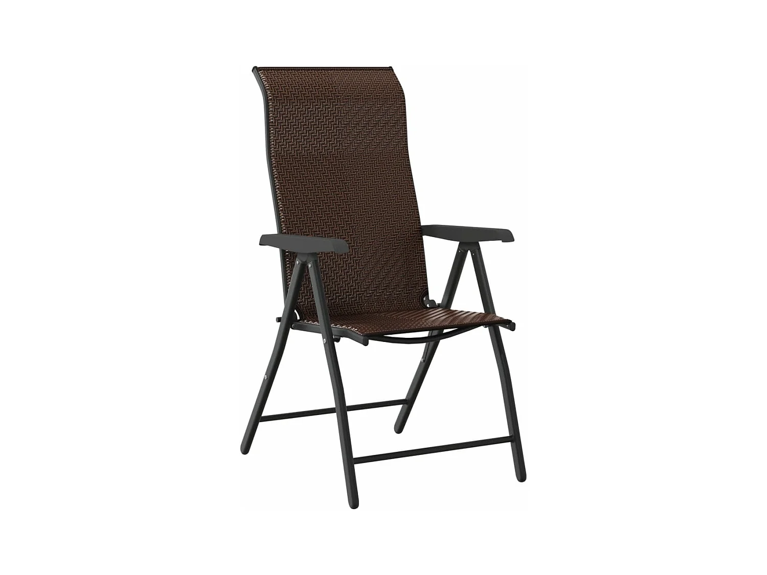 Lot de 4 Chaises pliables de jardin marron résine tressée FR86590