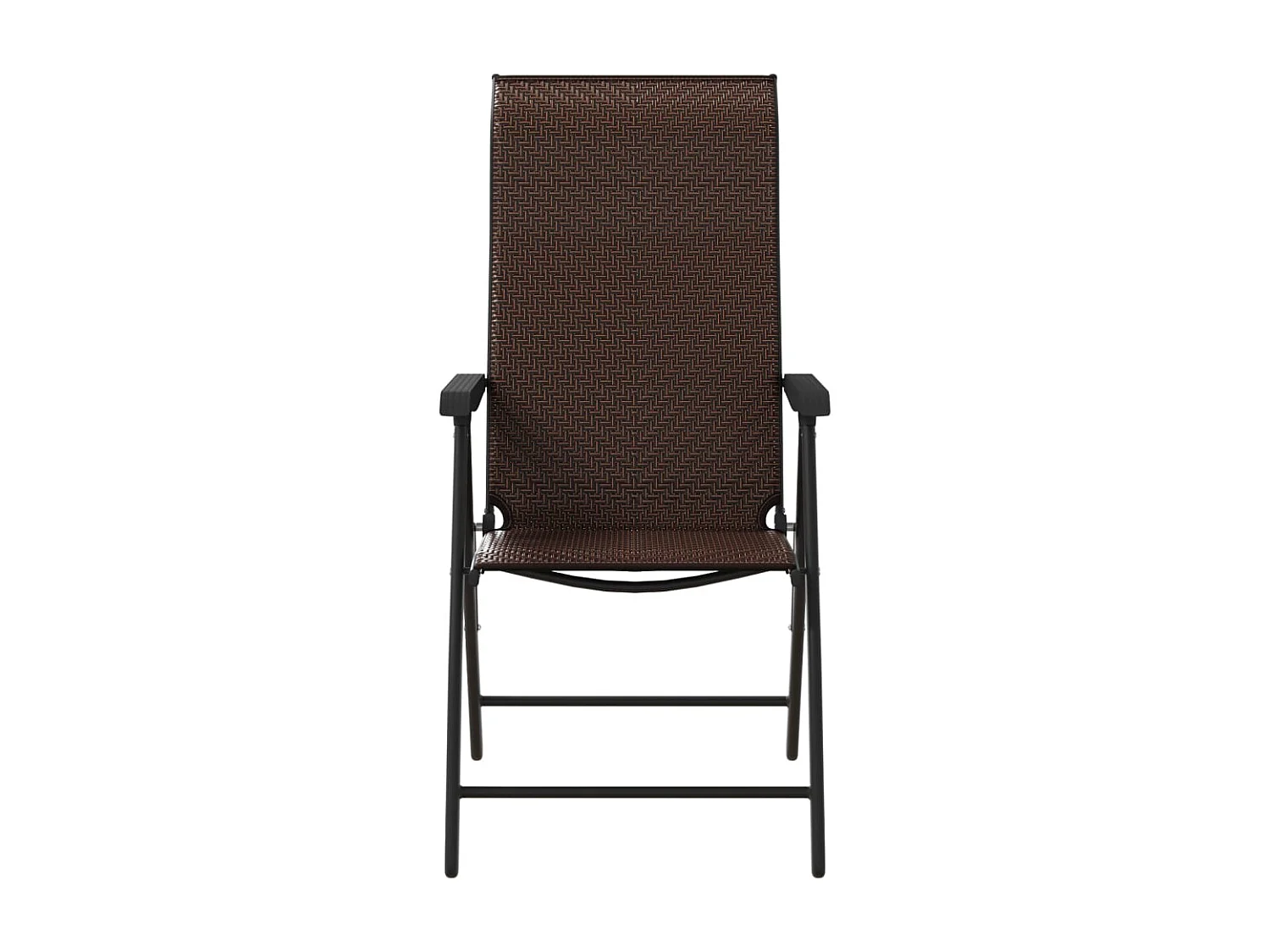 Lot de 4 Chaises pliables de jardin marron résine tressée FR86590