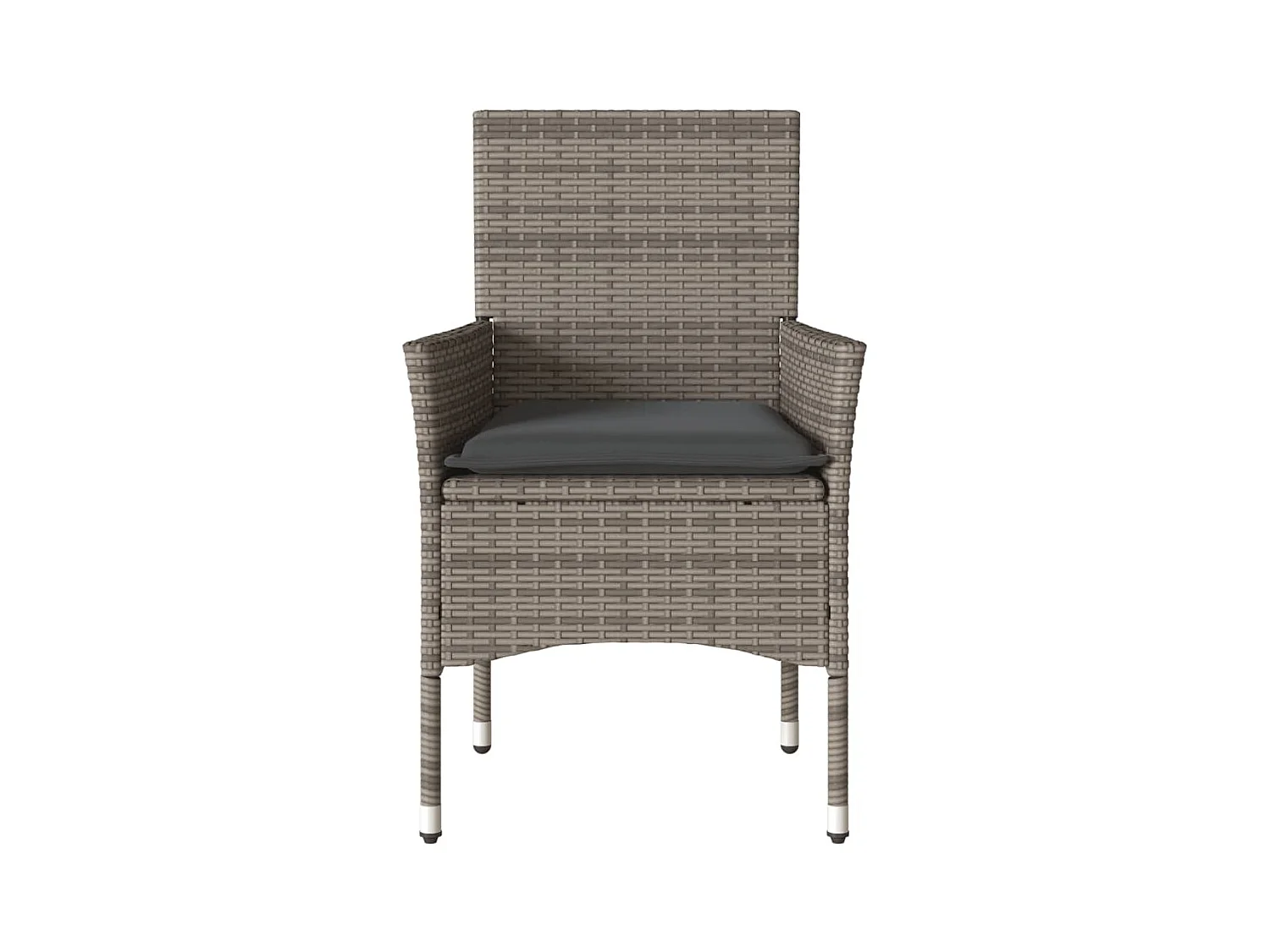 Lot de 2 Chaises de jardin avec coussins gris résine tressée FR97845