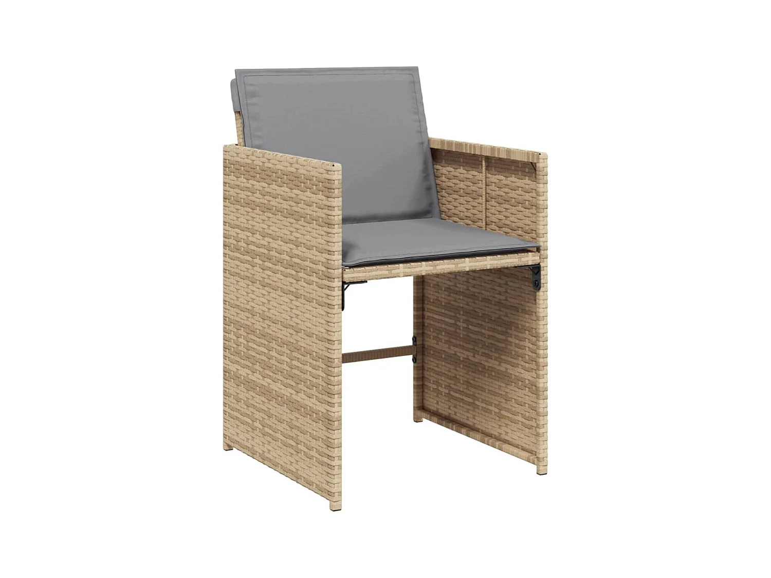 Lot de 4 Chaises de jardin avec coussins mélange beige FR99877