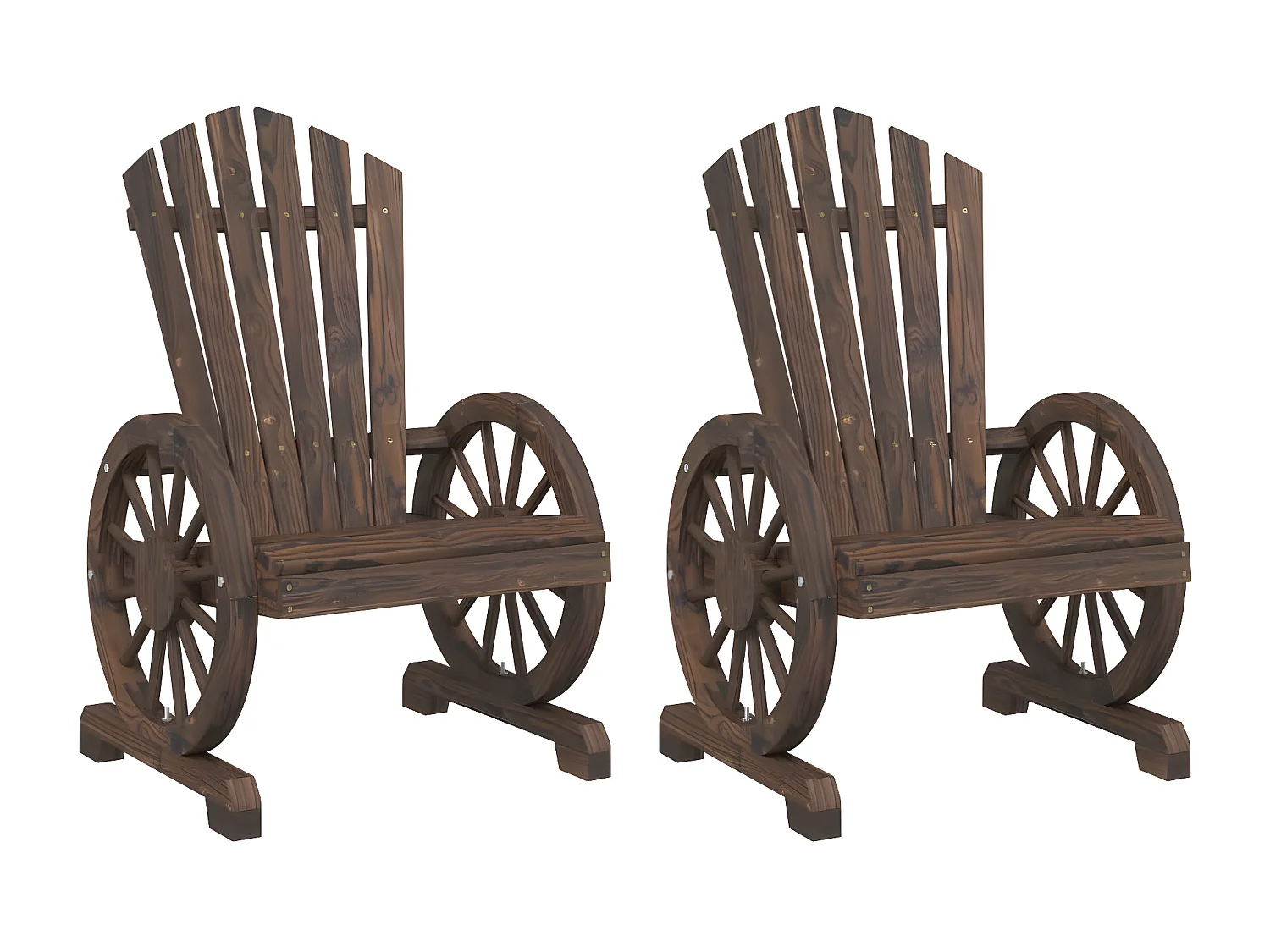 Juego de 2 Sillones de jardín Adirondack madera maciza de abeto ES958346