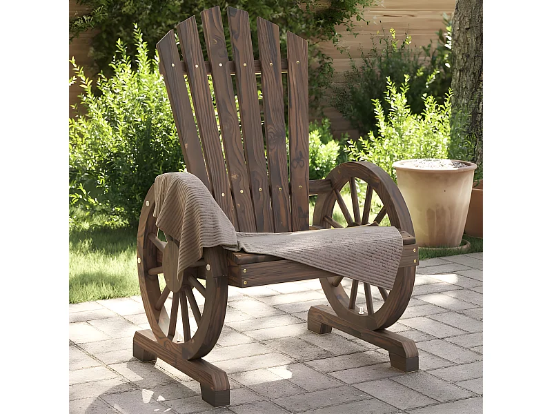 Lot de 2 Chaises de jardin Adirondack bois de sapin massif FR18065