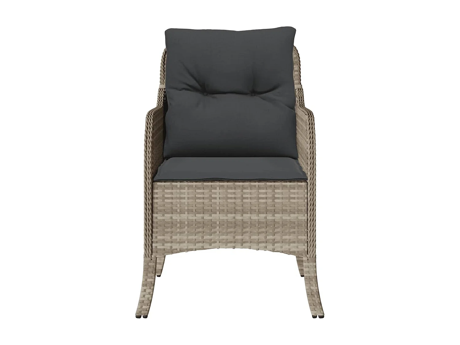 Lot de 2 Chaises de jardin coussins gris clair résine tressée FR69216