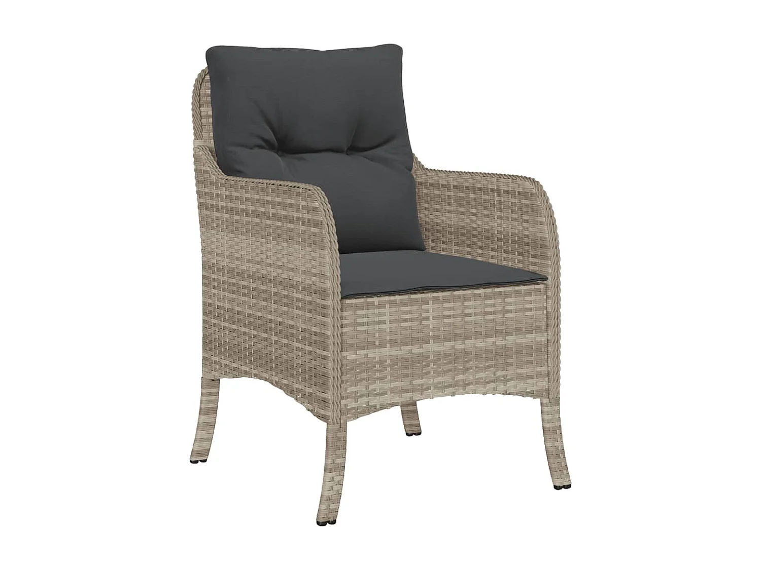 Lot de 2 Chaises de jardin coussins gris clair résine tressée FR69216