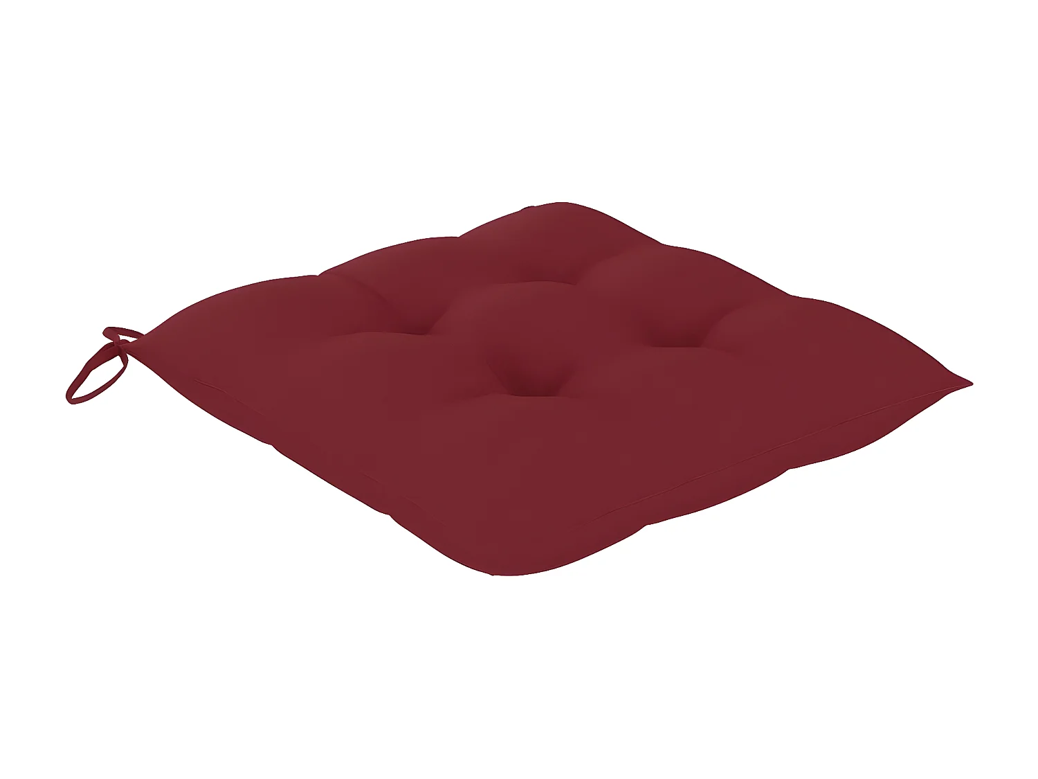 Silla mecedora de madera maciza de teca con cojín rojo tinto ES430465