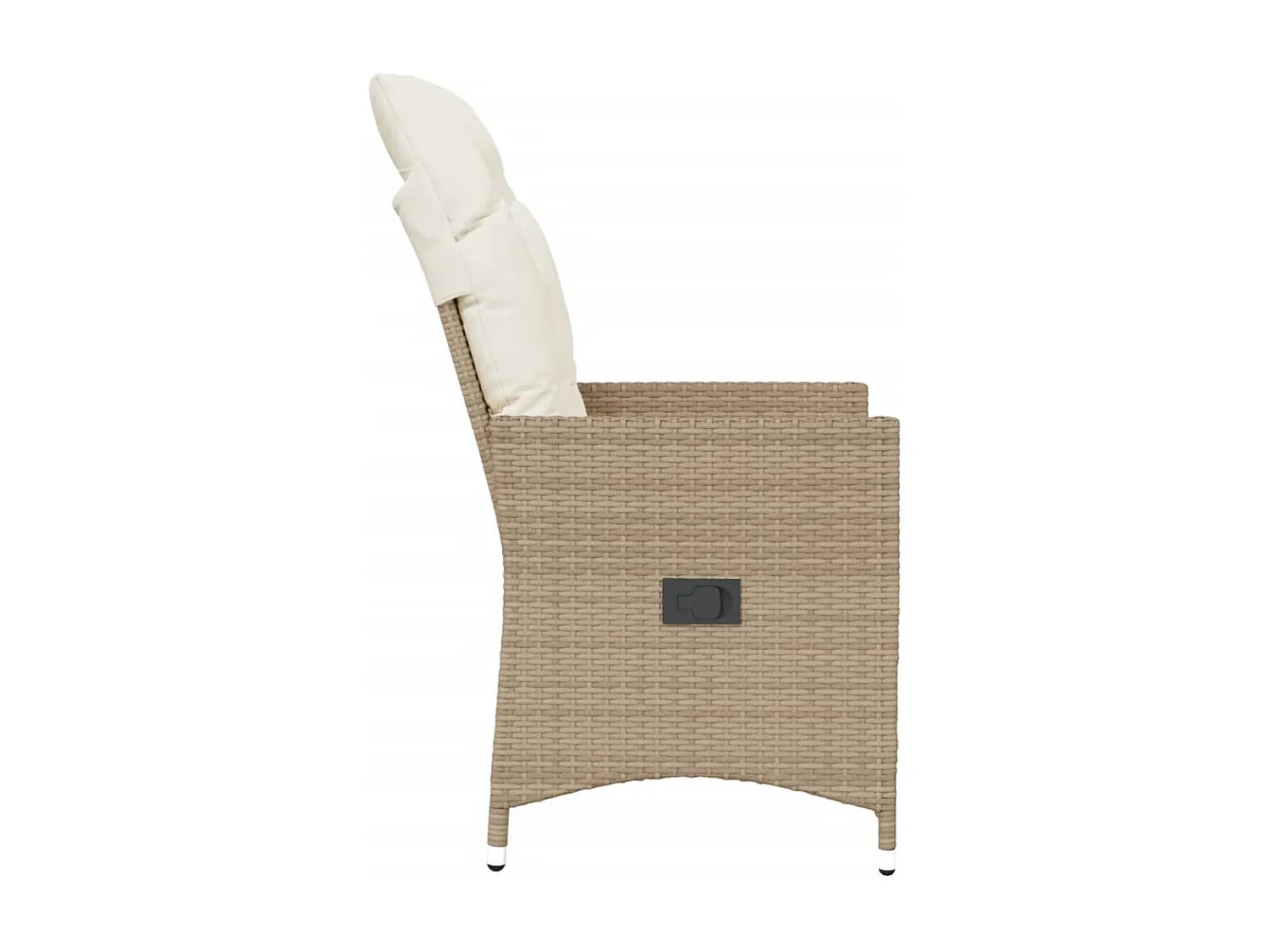Chaise inclinable de jardin avec coussins beige résine tressée FR92452