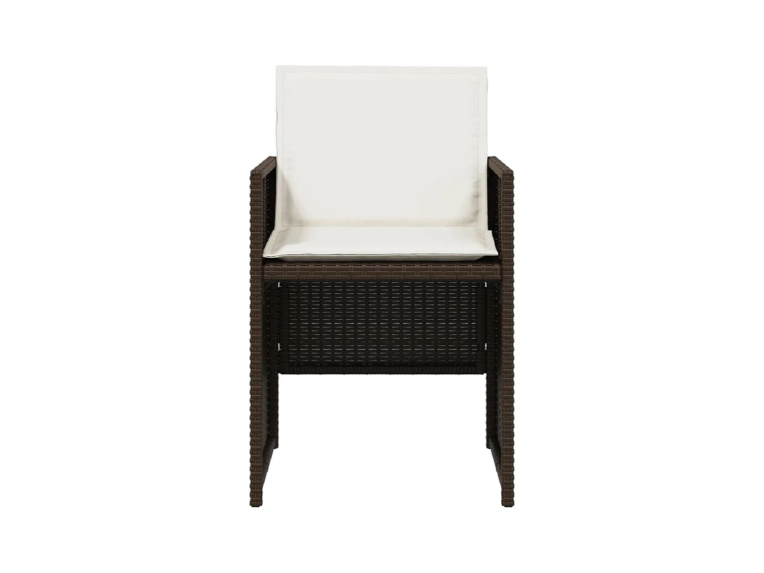 Lot de 4 Chaises de jardin avec coussins marron résine tressée FR43503