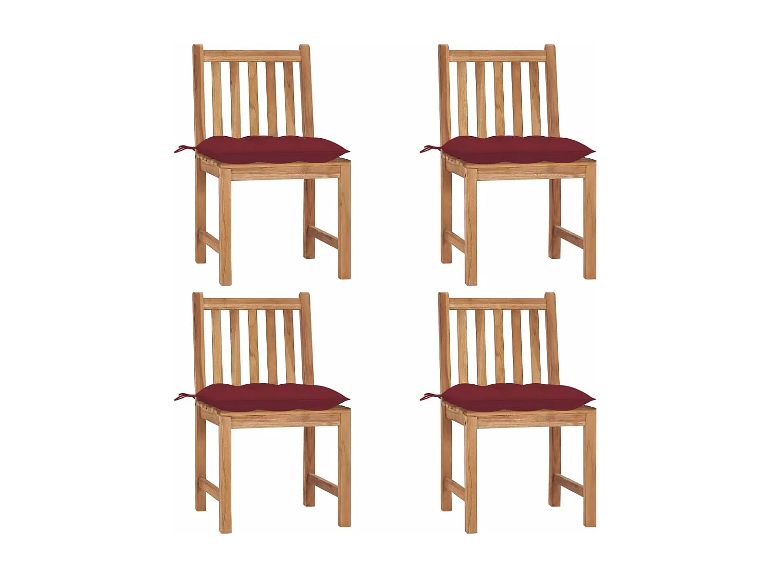 Cadeiras de jardim c/ almofadões 4 pcs madeira de teca maciça PT727369