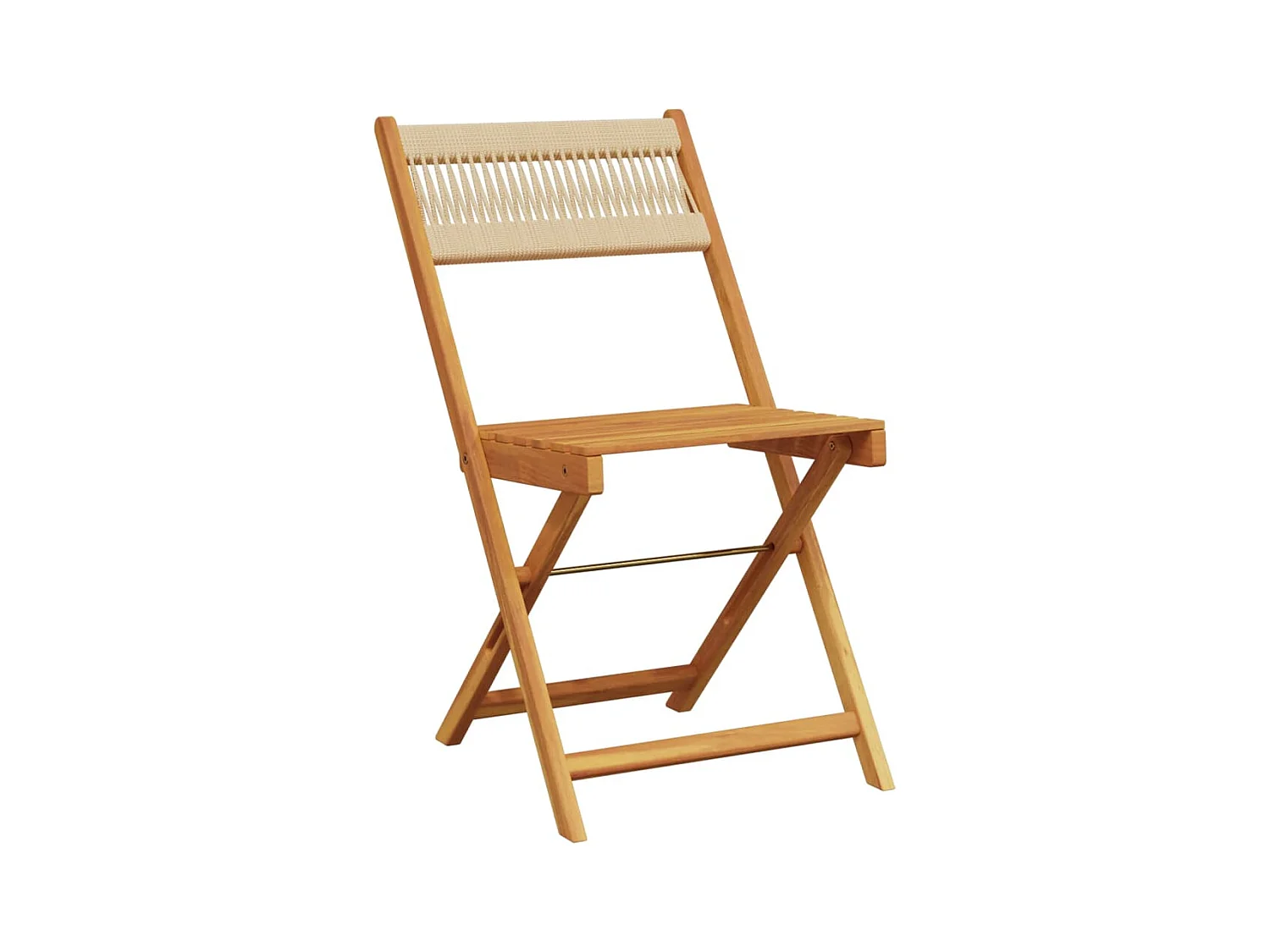 Lot de 4 Chaises de jardin pliantes beige bois d'acacia massif FR85216