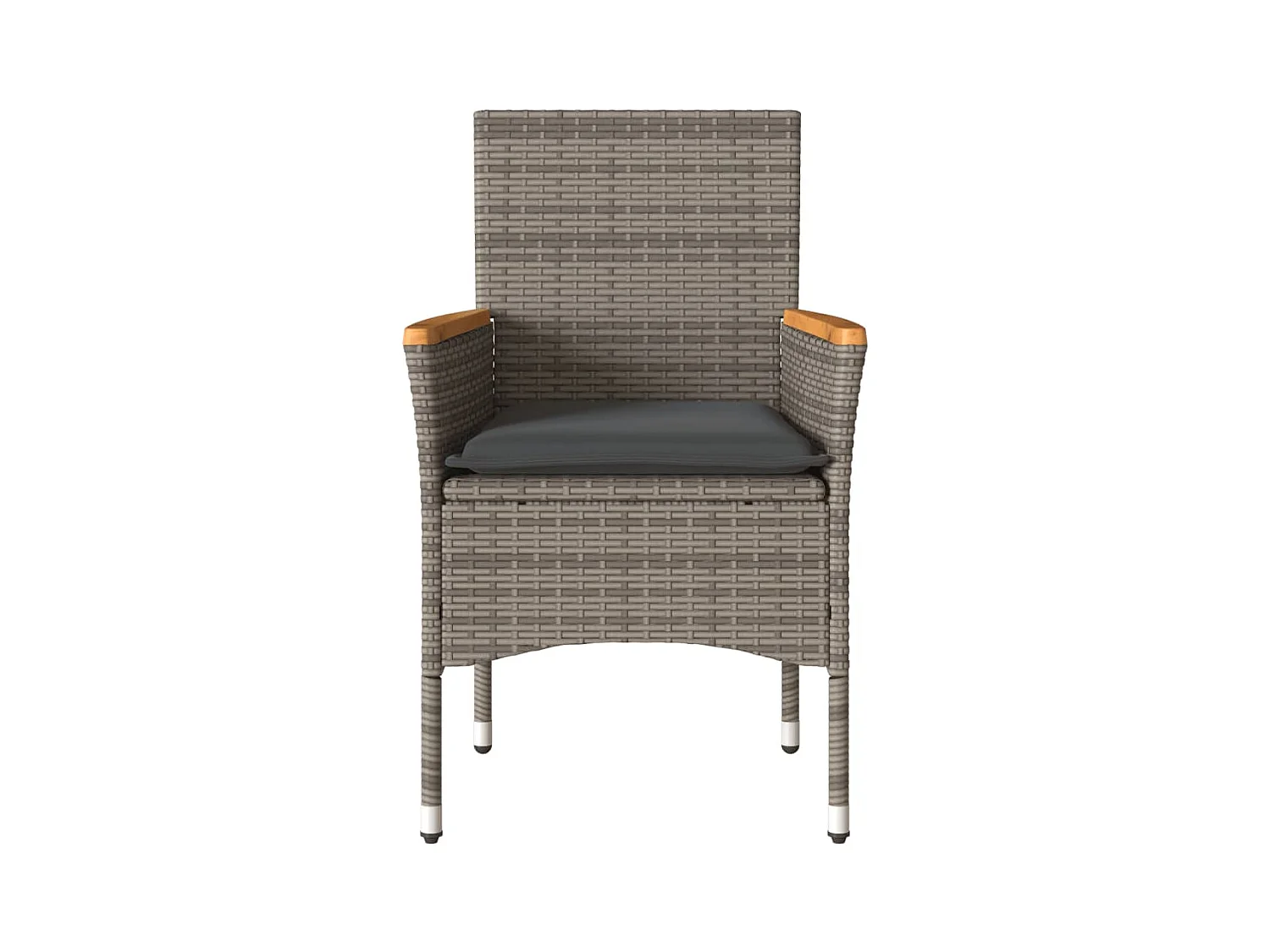 Cadeiras de jardim com almofadões 2 pcs vime PE cinzento PT657046