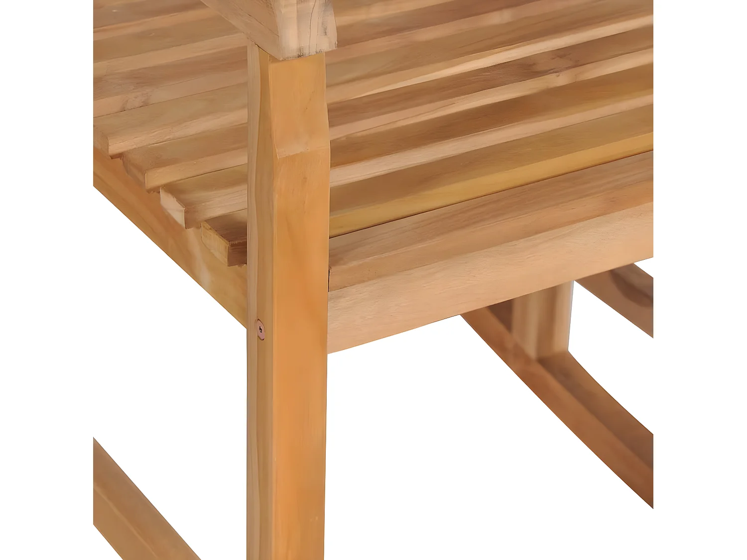 Schommelstoel met koningsblauw kussen massief teakhout BE424411