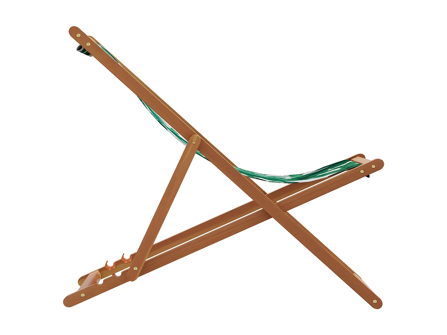 Silla de playa plegable madera maciza de eucalipto y tela hojas ES929043