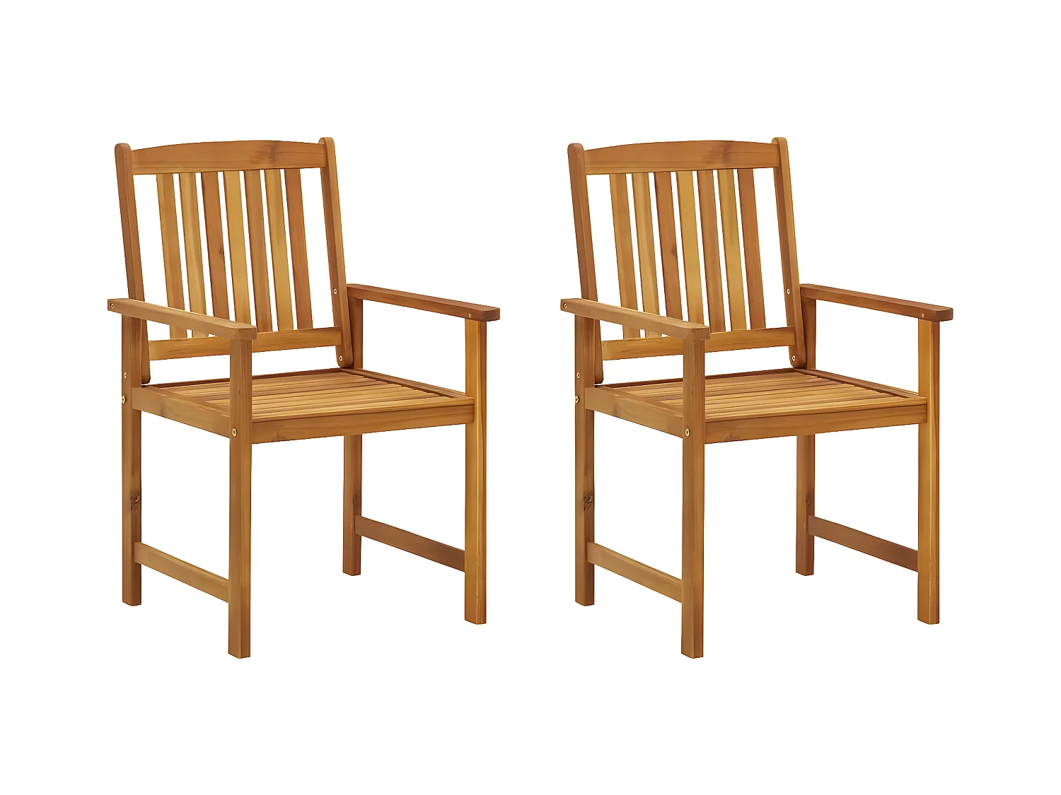Lot de 2 Chaises de jardin avec coussins Bois d'acacia massif FR76888