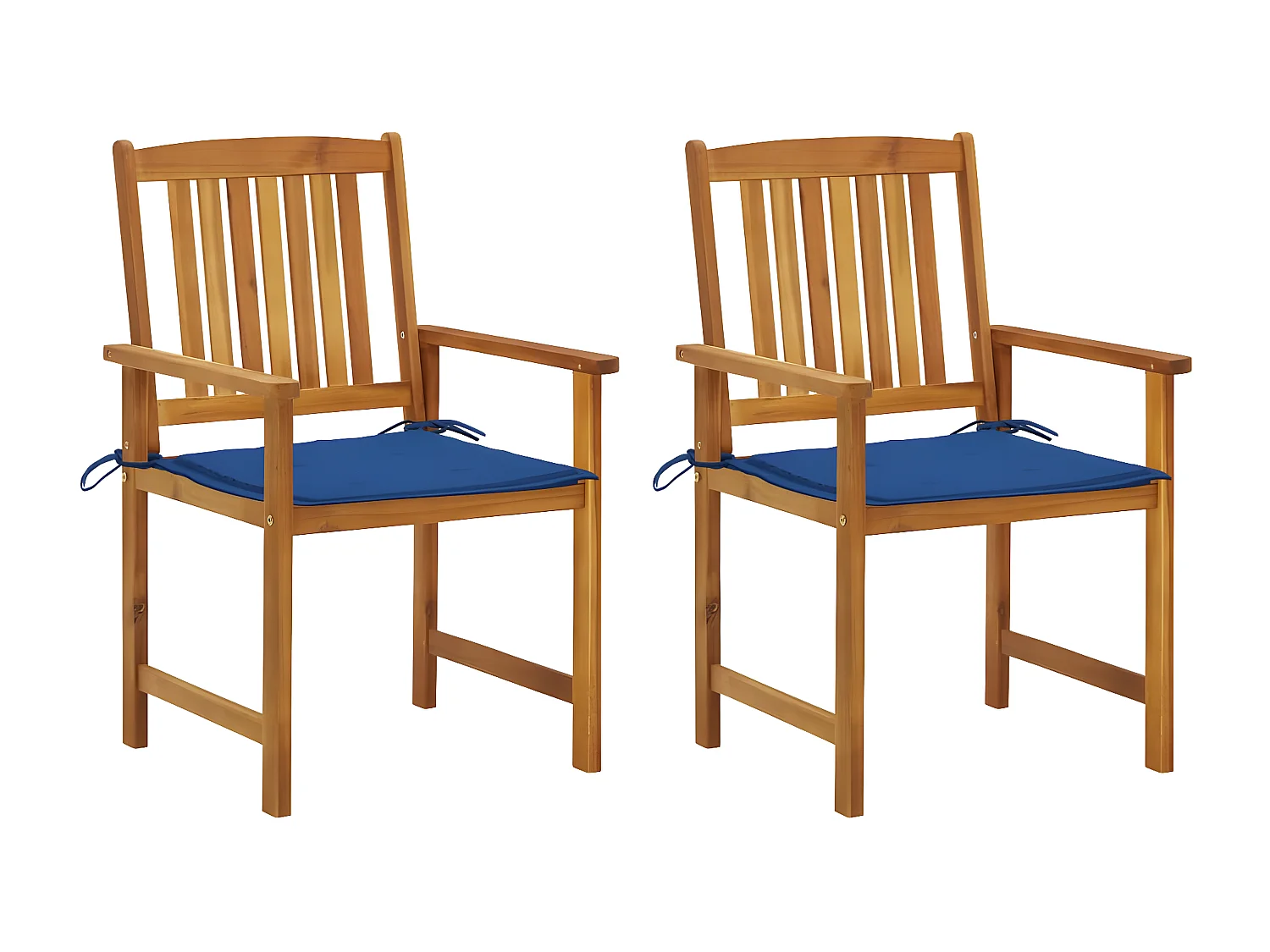 Lot de 2 Chaises de jardin avec coussins Bois d'acacia massif FR76888