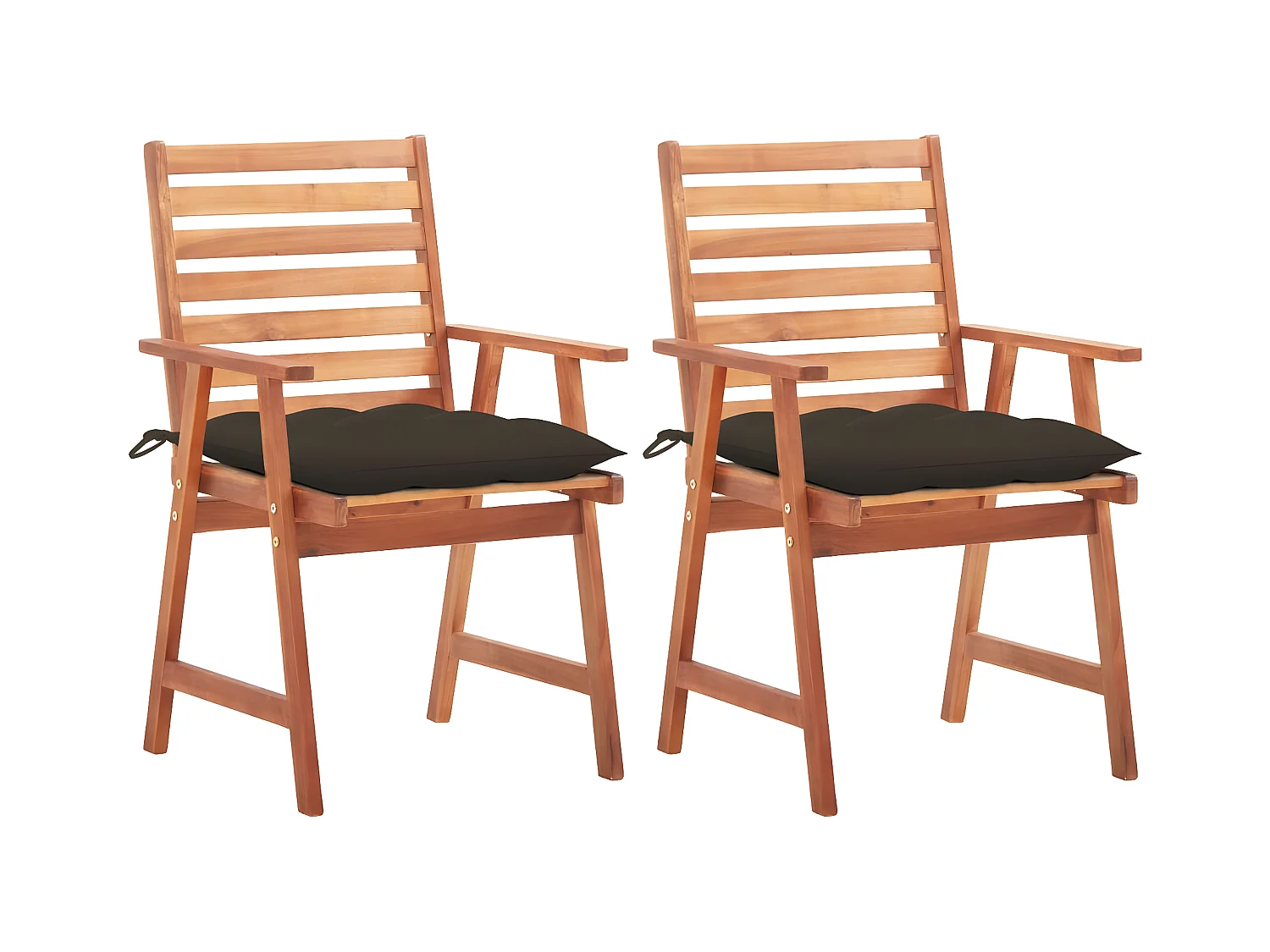 Tuinstoelen 2 st met kussens massief acaciahout BE722695