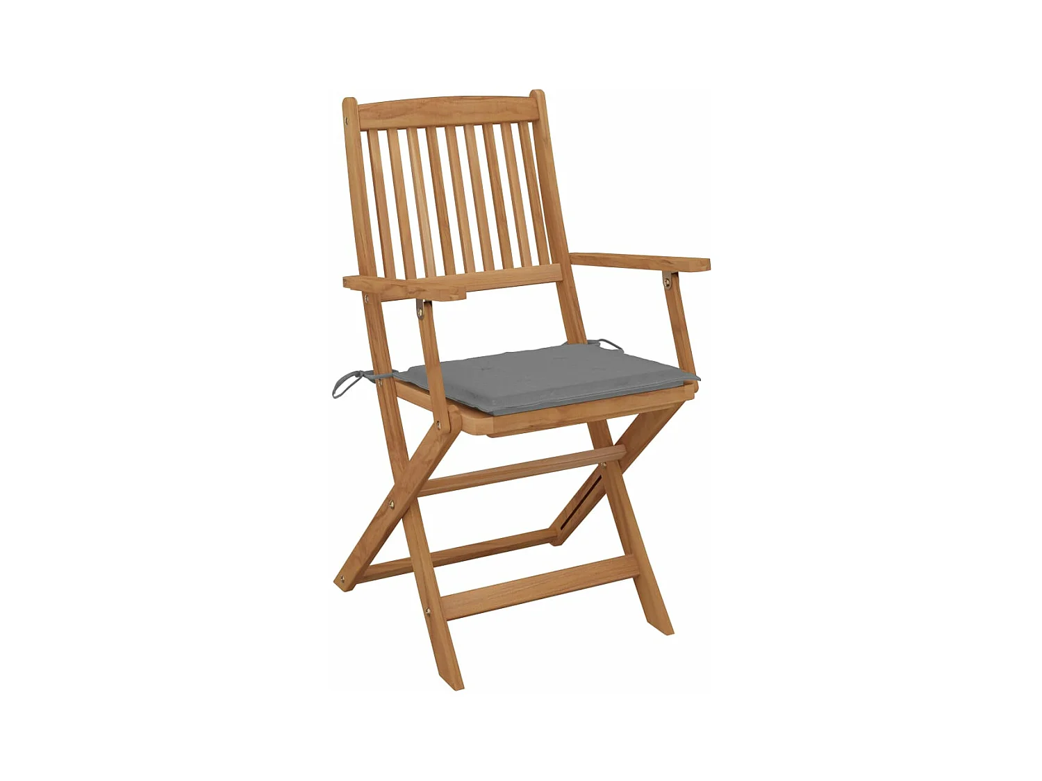 Lot de 2 Chaises pliables de jardin avec coussins Bois d'acacia FR99062