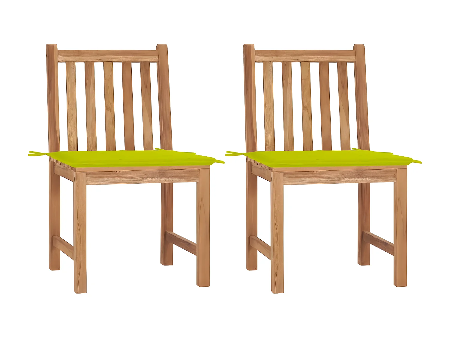 Lot de 2 Chaises de jardin avec coussins Bois de teck massif FR80671
