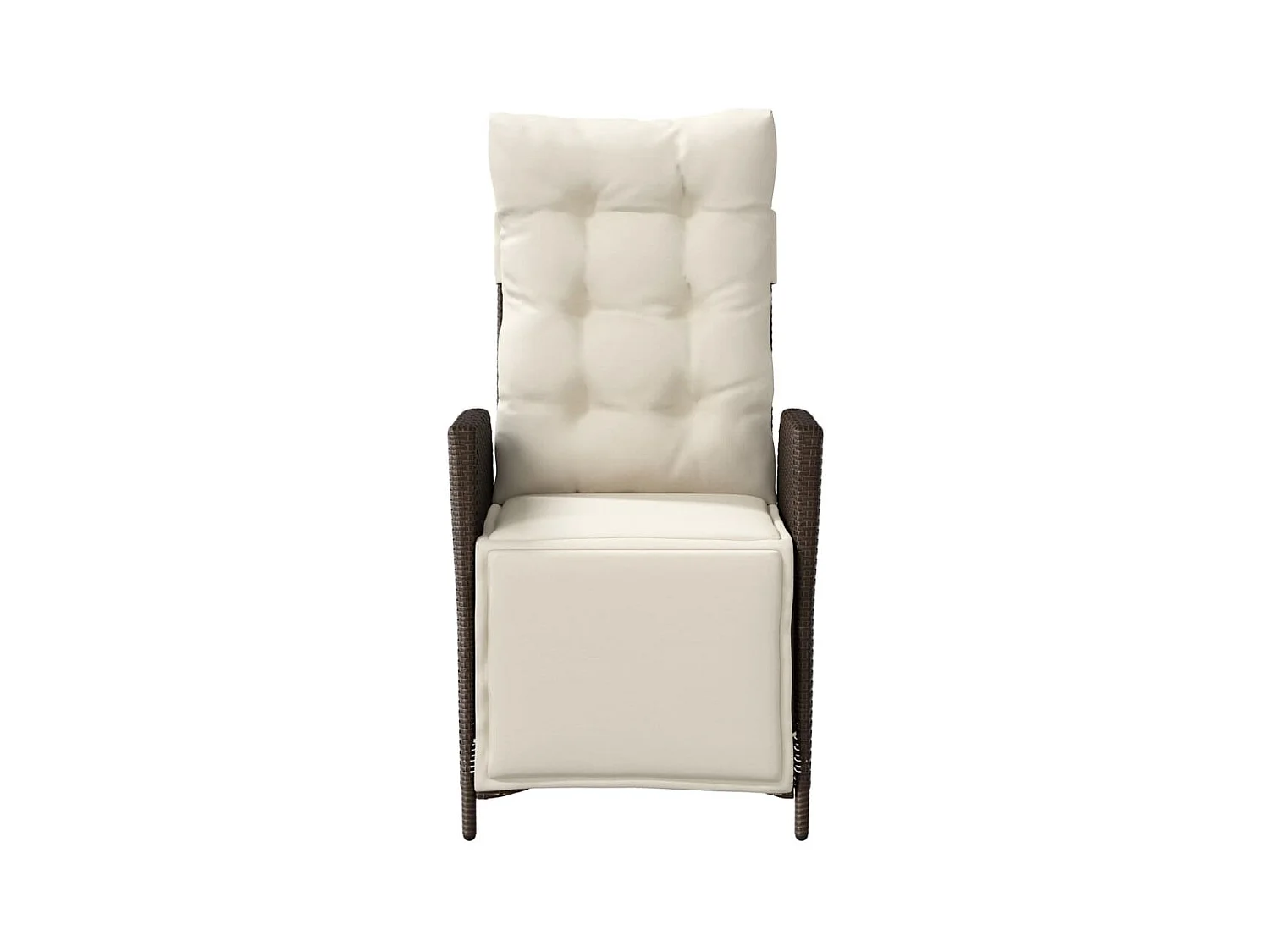 Chaise inclinable de jardin repose-pied marron résine tressée FR65704