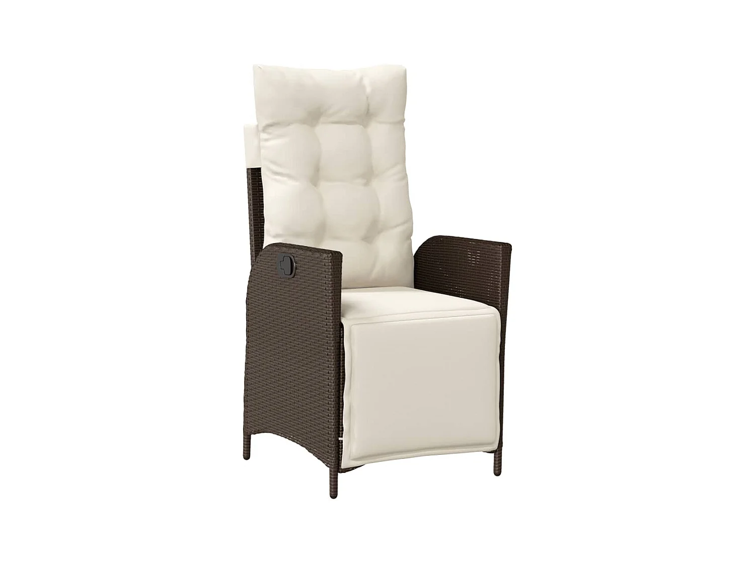 Chaise inclinable de jardin repose-pied marron résine tressée FR65704
