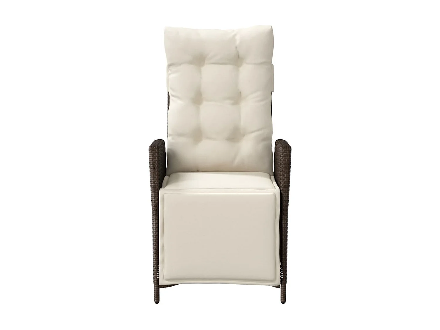 Chaise inclinable de jardin repose-pied marron résine tressée FR65704