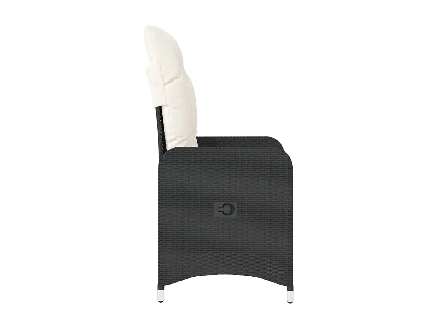 Tuinstoelen 2 st verstelbaar met kussens poly rattan zwart BE289873