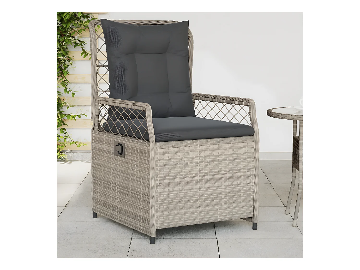 Lot de 2 Chaises inclinables de jardin gris clair résine tressée FR70387